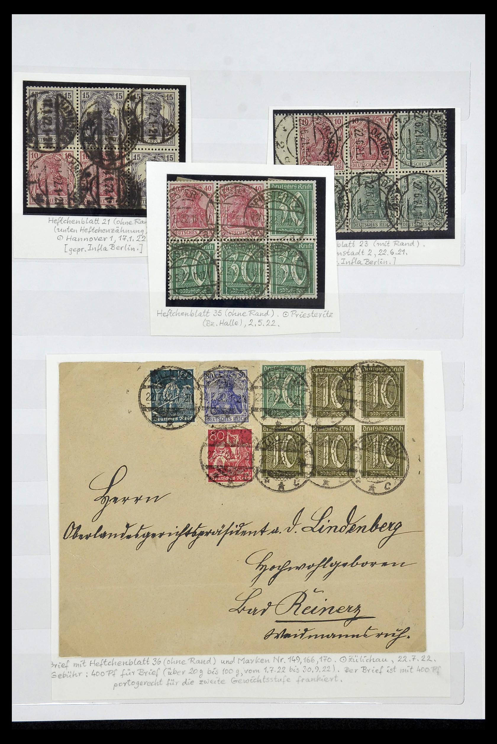 35101 016 - Postzegelverzameling 35101 Duitse Rijk combinaties 1912-1922.