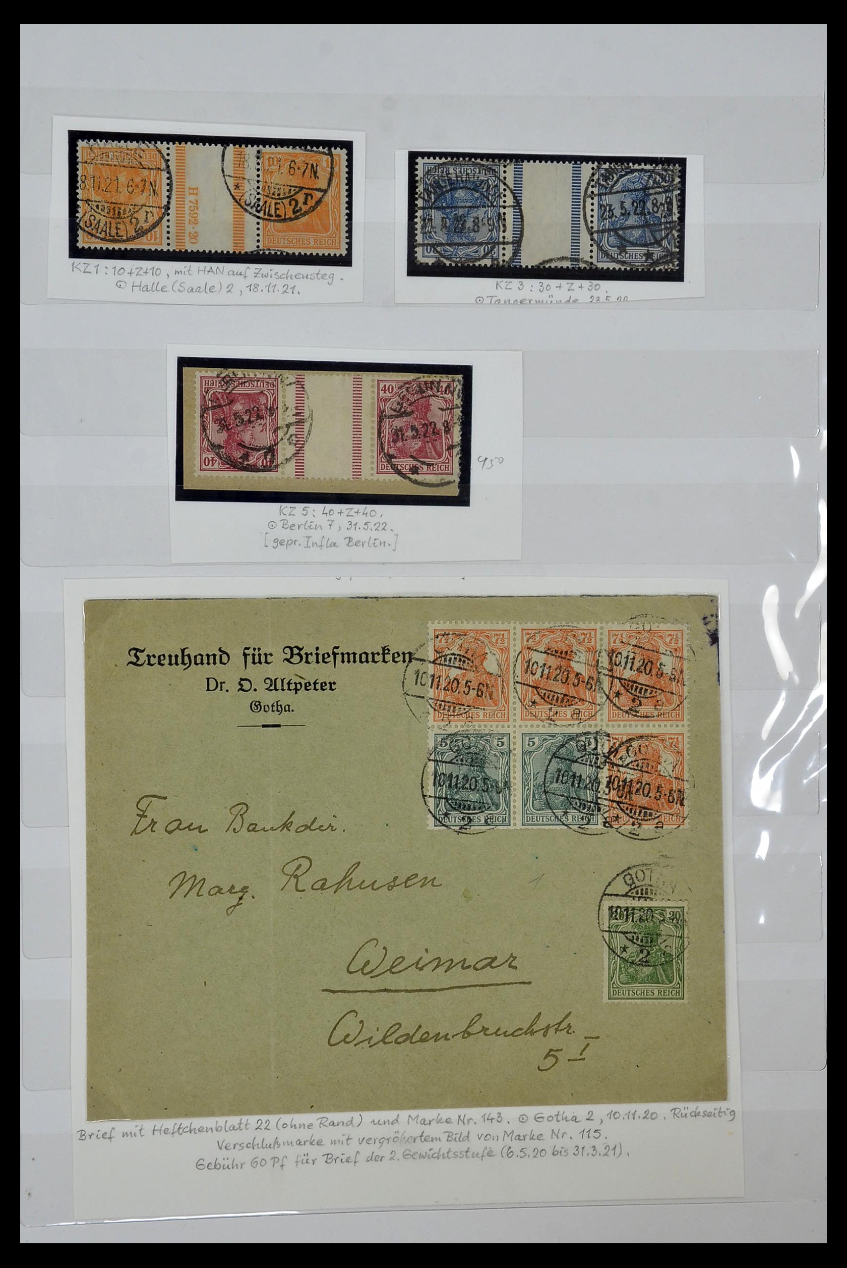 35101 017 - Postzegelverzameling 35101 Duitse Rijk combinaties 1912-1922.
