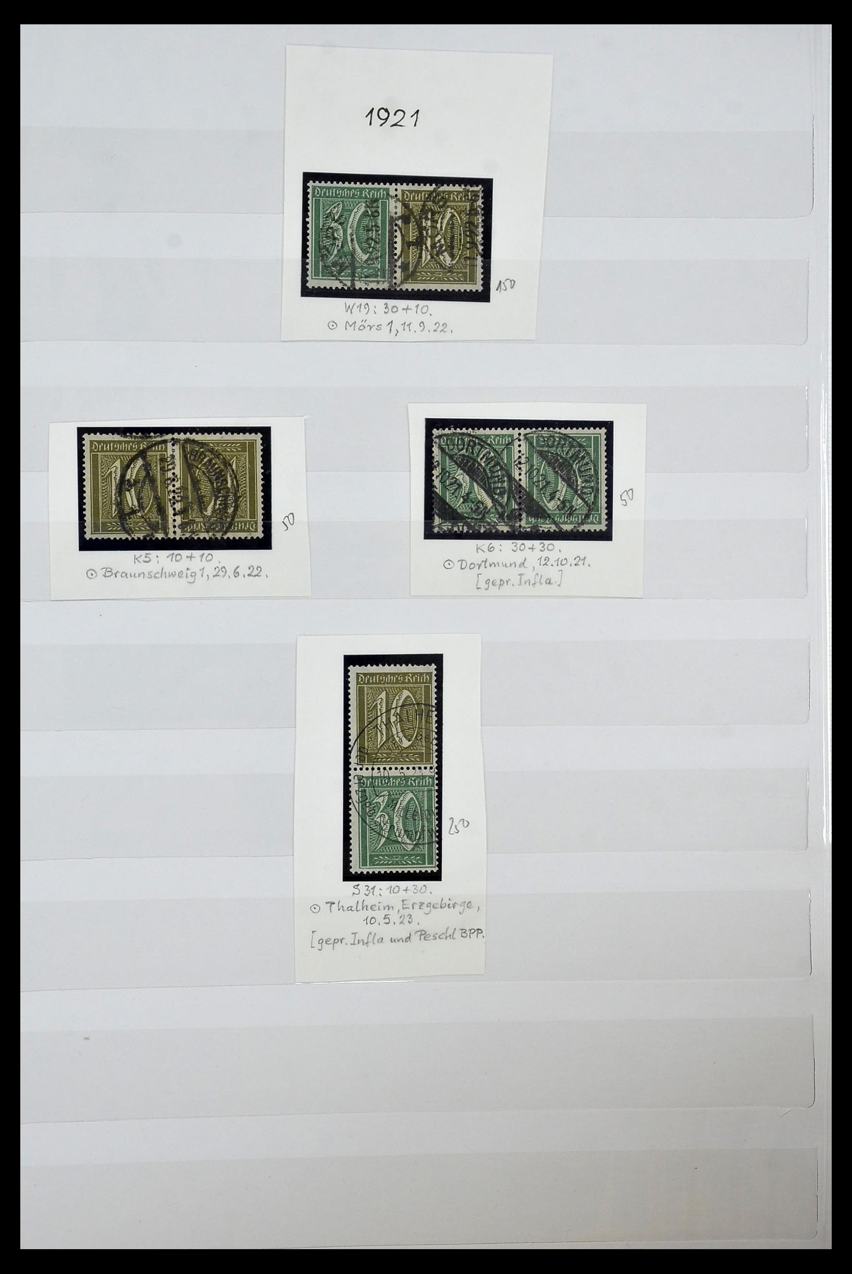 35101 018 - Stamp Collection 35101 German Reich combinations 1912-1922.