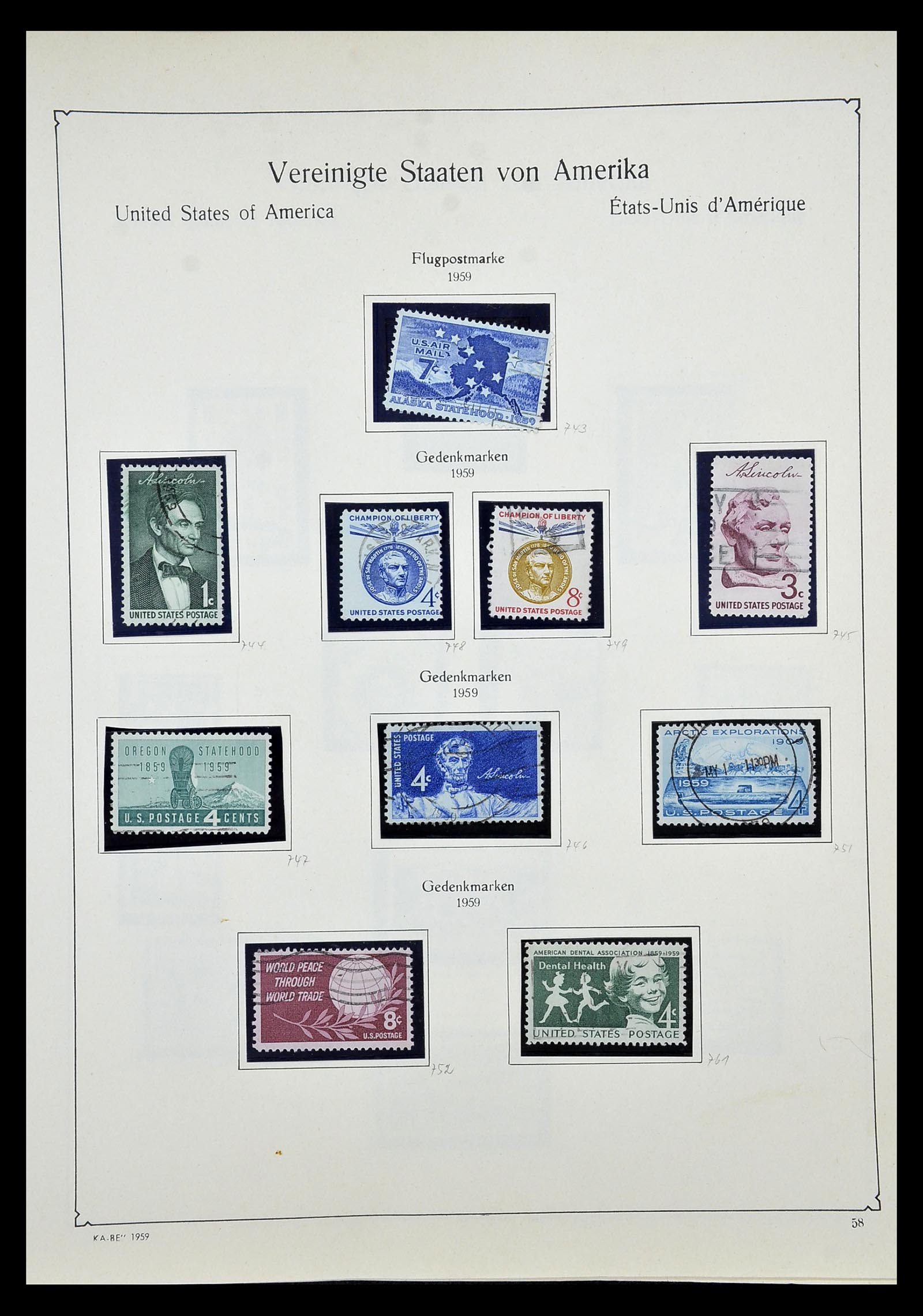 35102 074 - Stamp Collection 35102 USA 1851-1966.
