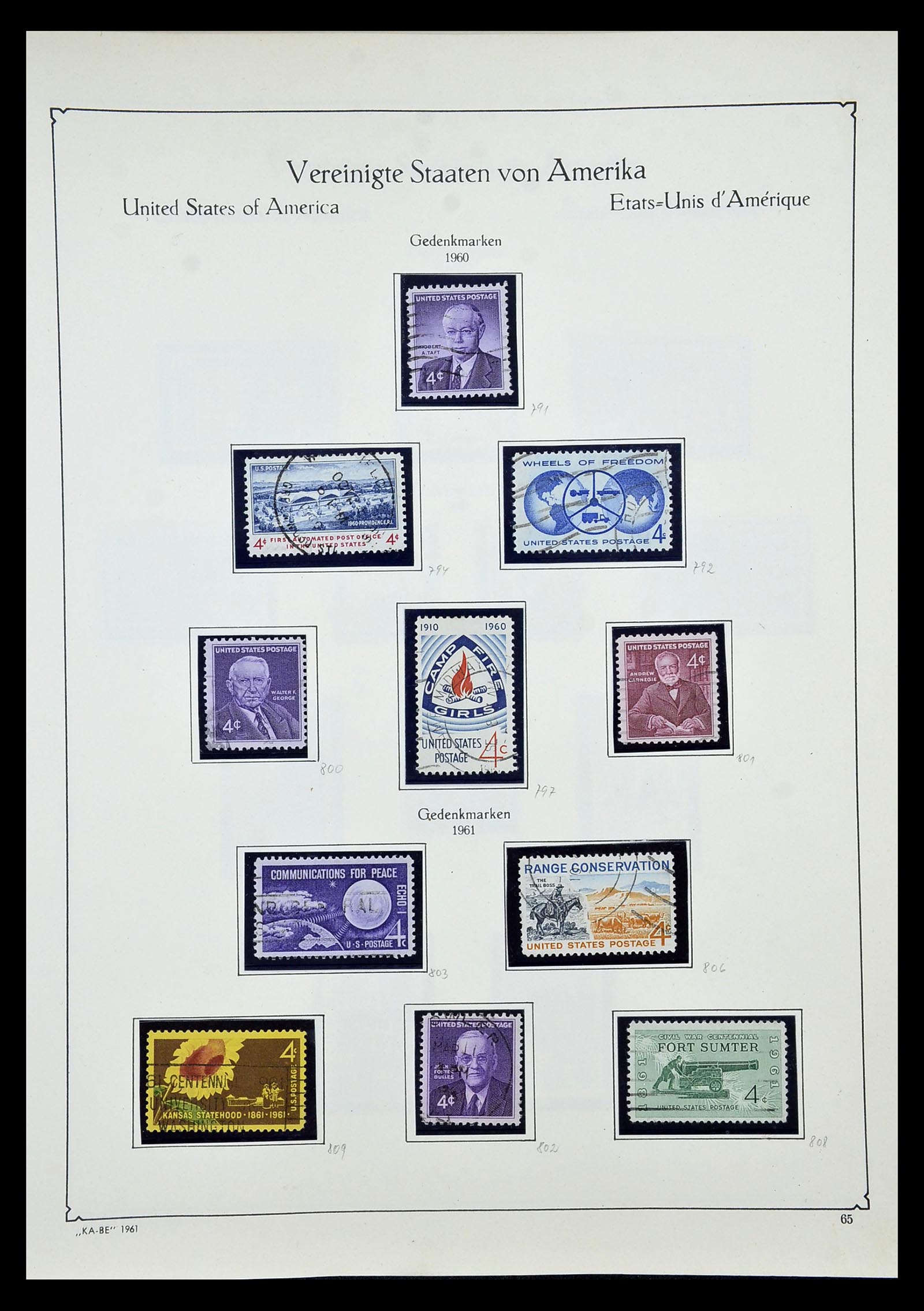 35102 080 - Postzegelverzameling 35102 USA 1851-1966.