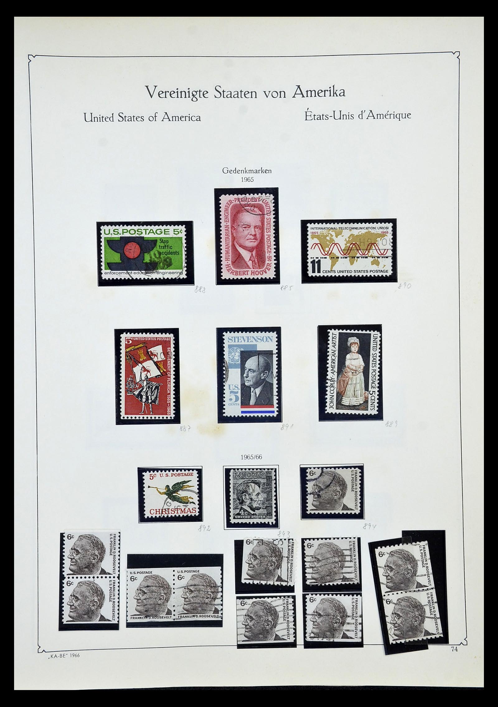 35102 089 - Postzegelverzameling 35102 USA 1851-1966.