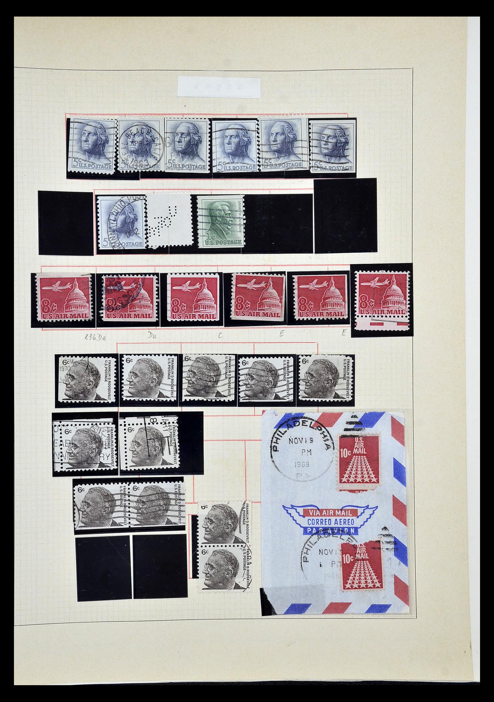 35102 091 - Stamp Collection 35102 USA 1851-1966.