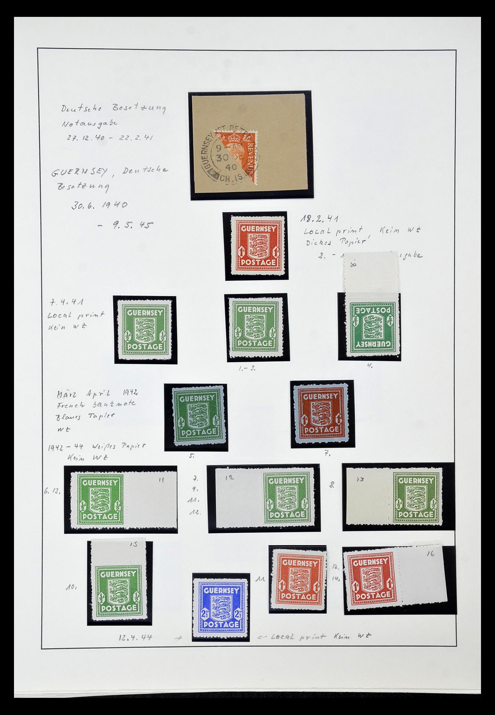 35103 003 - Postzegelverzameling 35103 Duitse bezetting Kanaaleilanden 1941-1945.