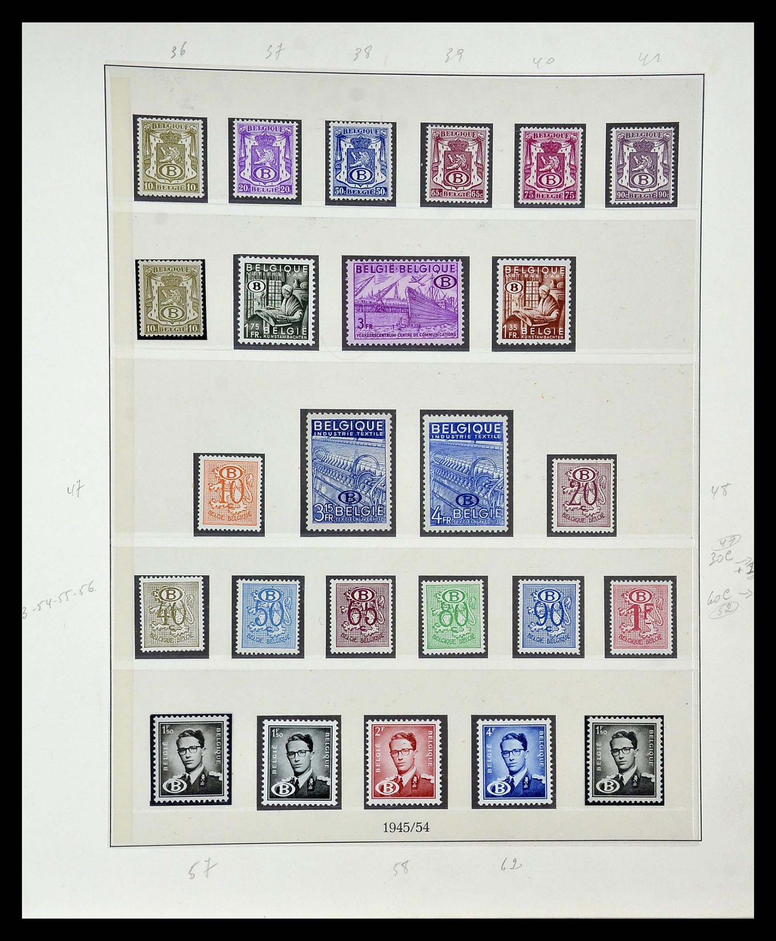35104 067 - Postzegelverzameling 35104 België specialiteiten 1920-1990.