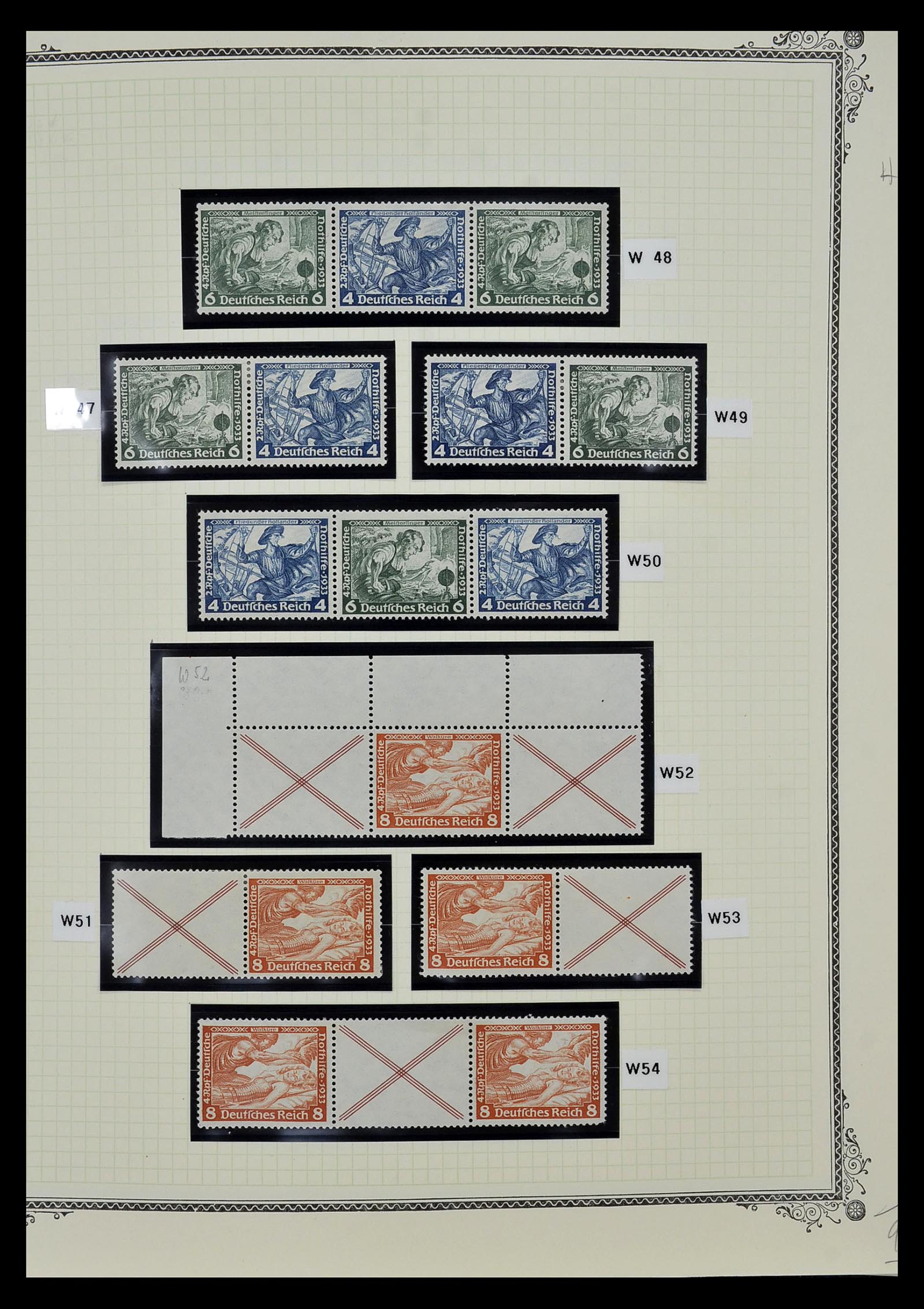 35105 004 - Stamp Collection 35105 German Reich combinations 1933-1941.