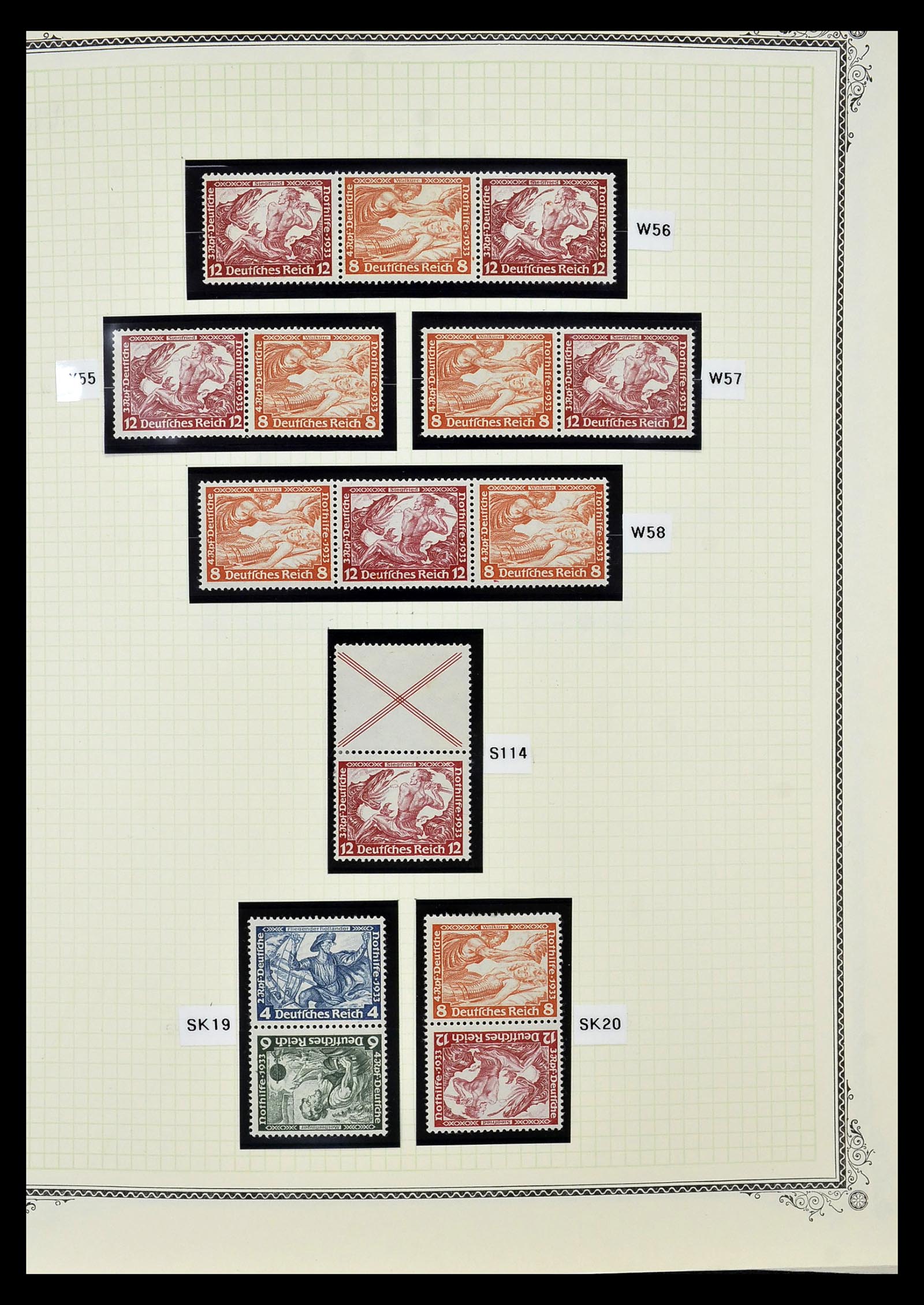 35105 005 - Stamp Collection 35105 German Reich combinations 1933-1941.