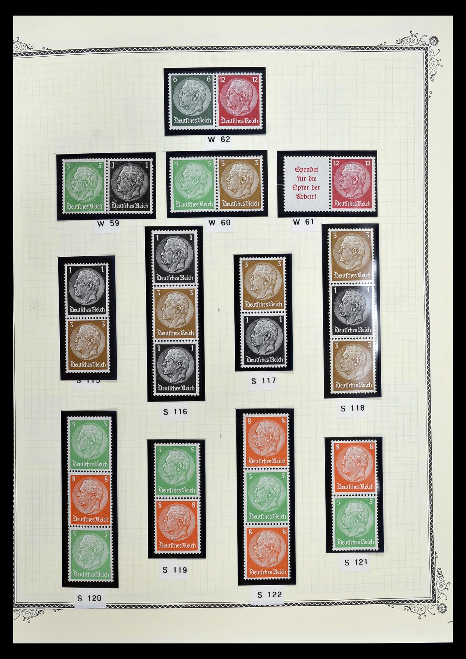 35105 008 - Stamp Collection 35105 German Reich combinations 1933-1941.
