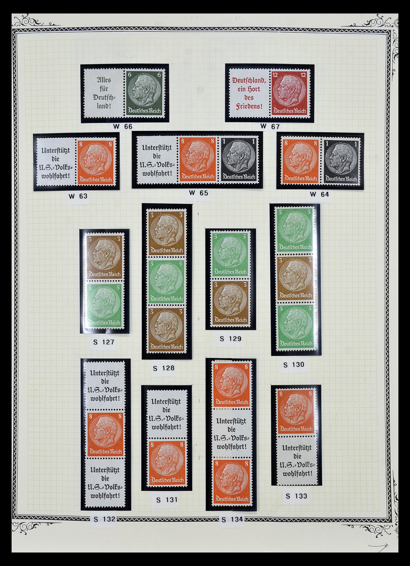 35105 012 - Stamp Collection 35105 German Reich combinations 1933-1941.