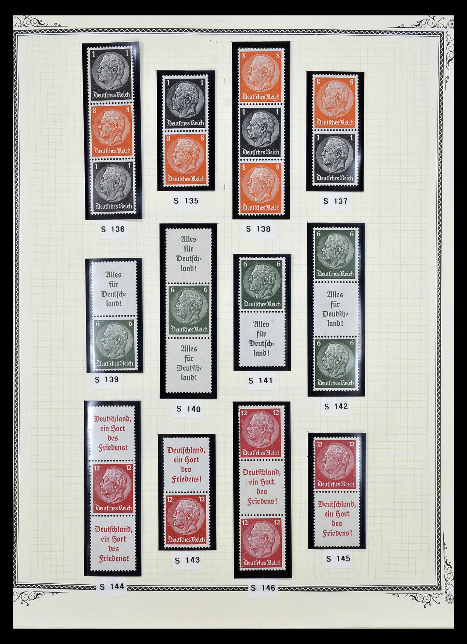 35105 013 - Stamp Collection 35105 German Reich combinations 1933-1941.