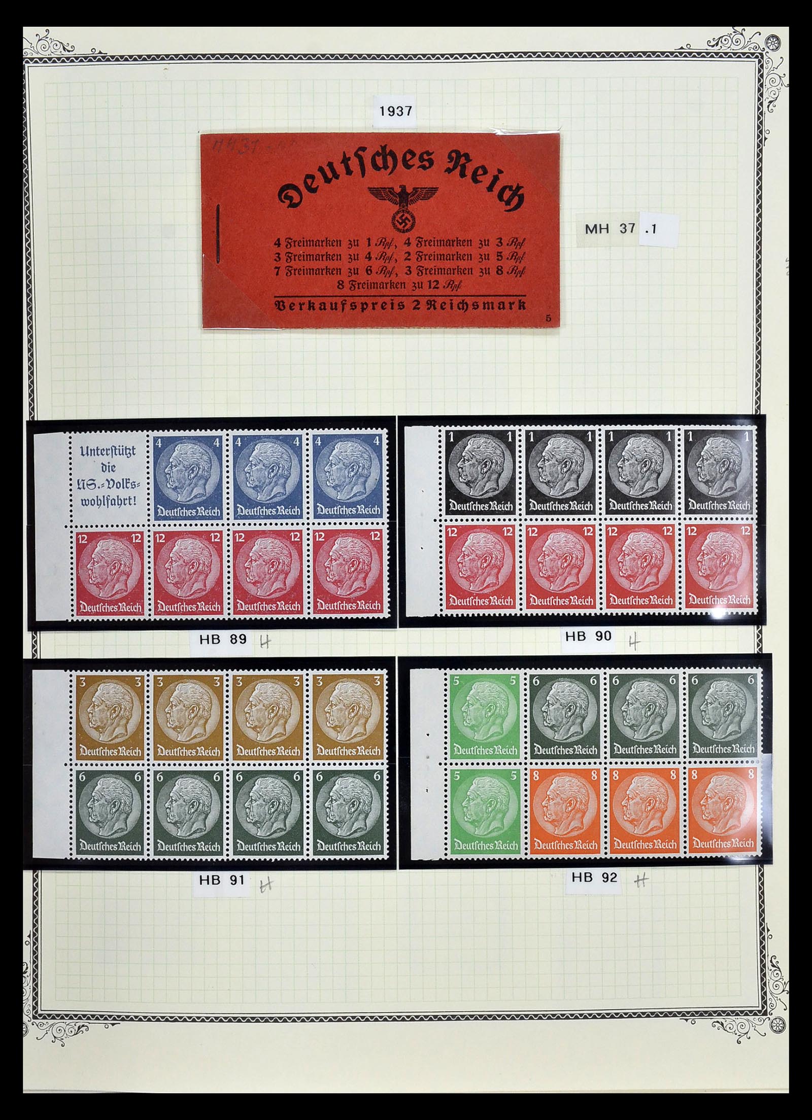 35105 015 - Postzegelverzameling 35105 Duitse Rijk combinaties 1933-1941.