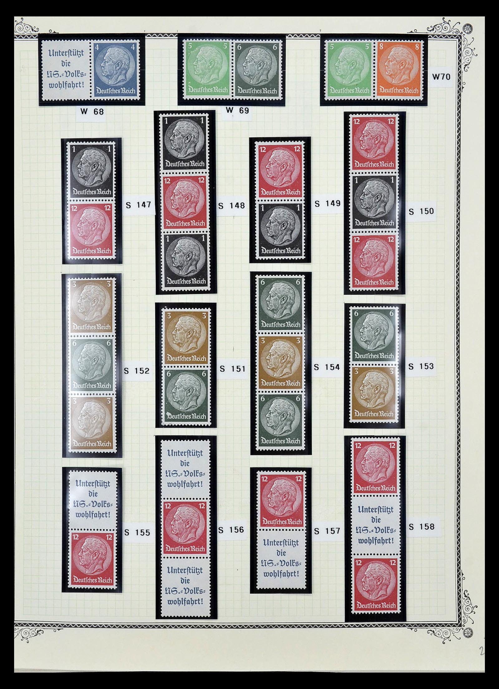 35105 016 - Stamp Collection 35105 German Reich combinations 1933-1941.