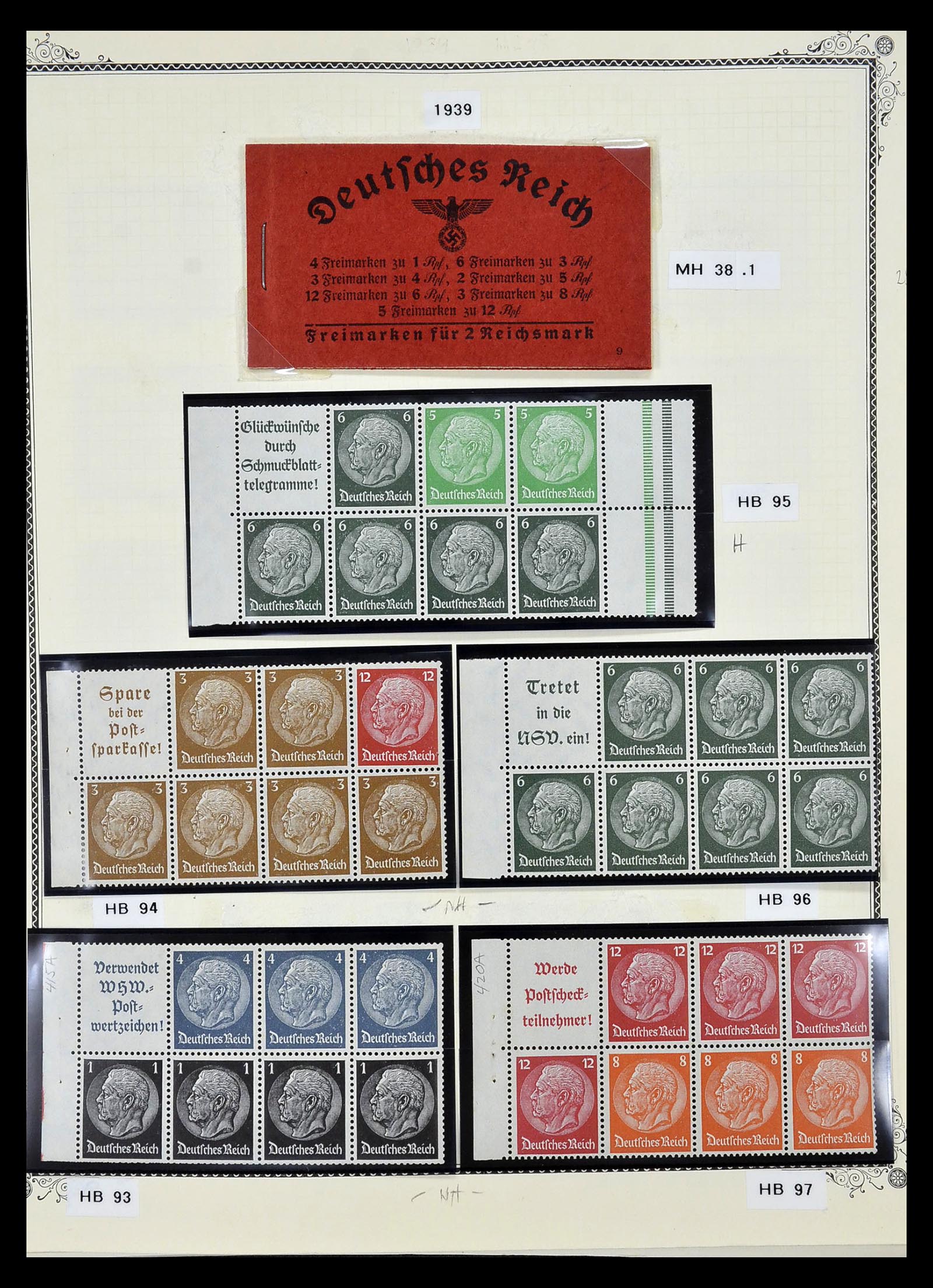 35105 018 - Stamp Collection 35105 German Reich combinations 1933-1941.