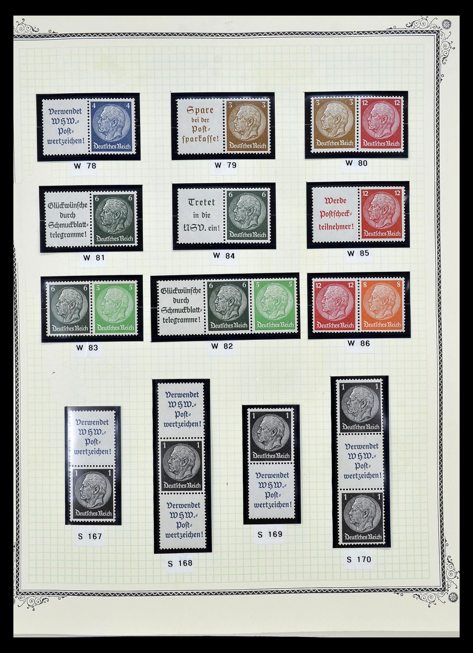 35105 019 - Stamp Collection 35105 German Reich combinations 1933-1941.