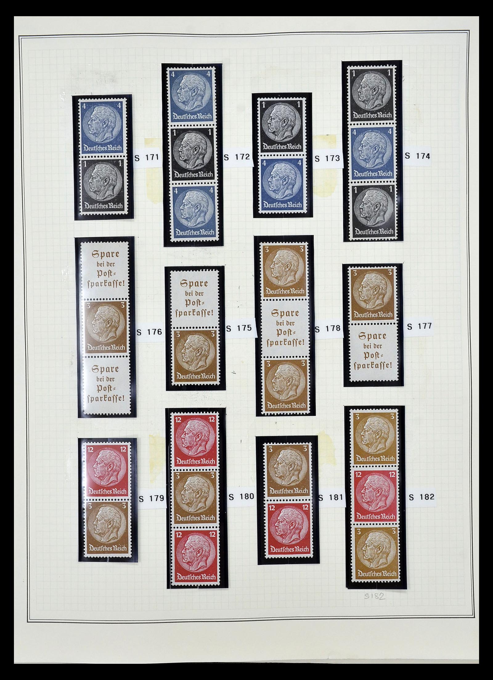 35105 020 - Stamp Collection 35105 German Reich combinations 1933-1941.