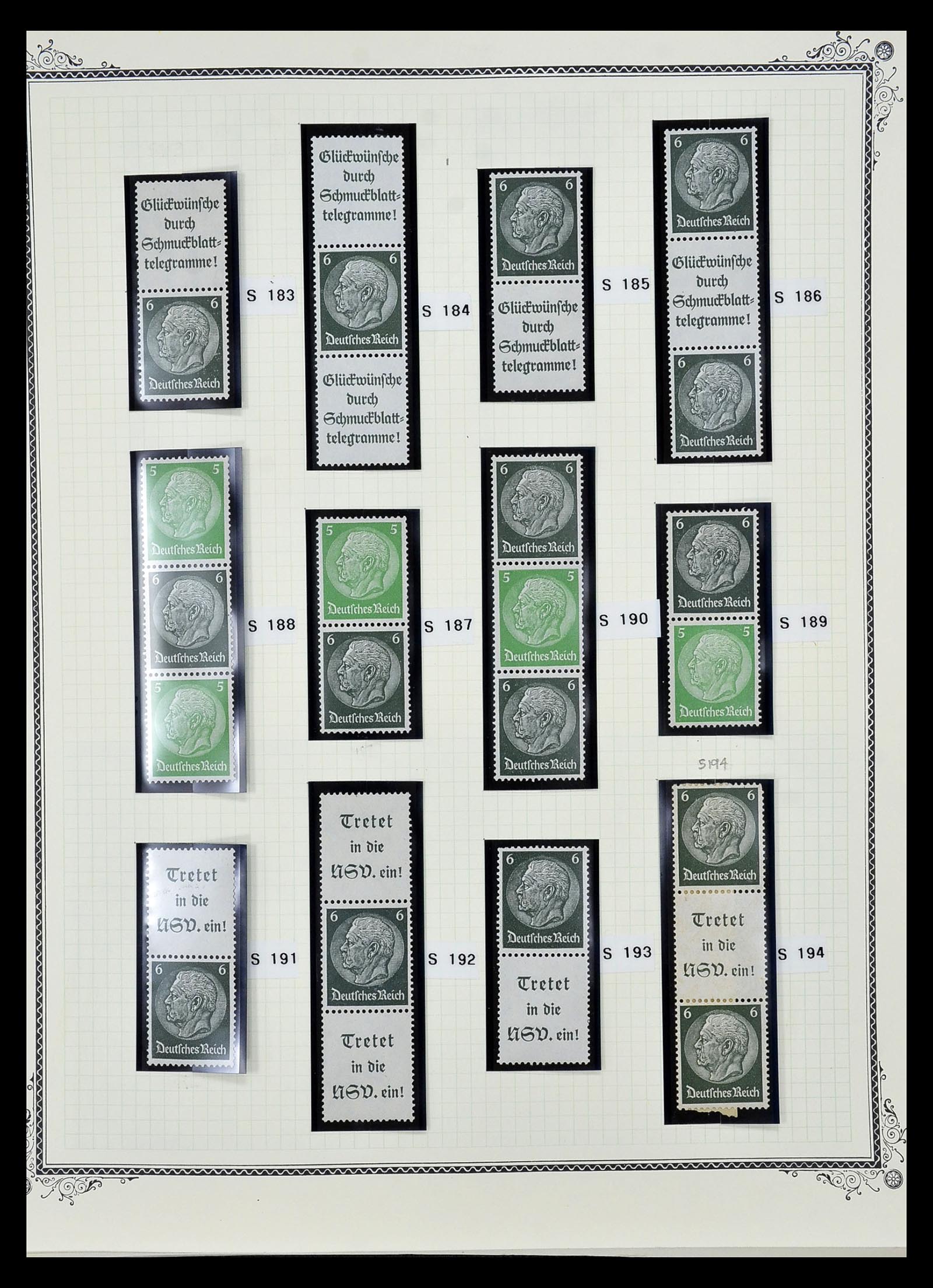 35105 021 - Stamp Collection 35105 German Reich combinations 1933-1941.