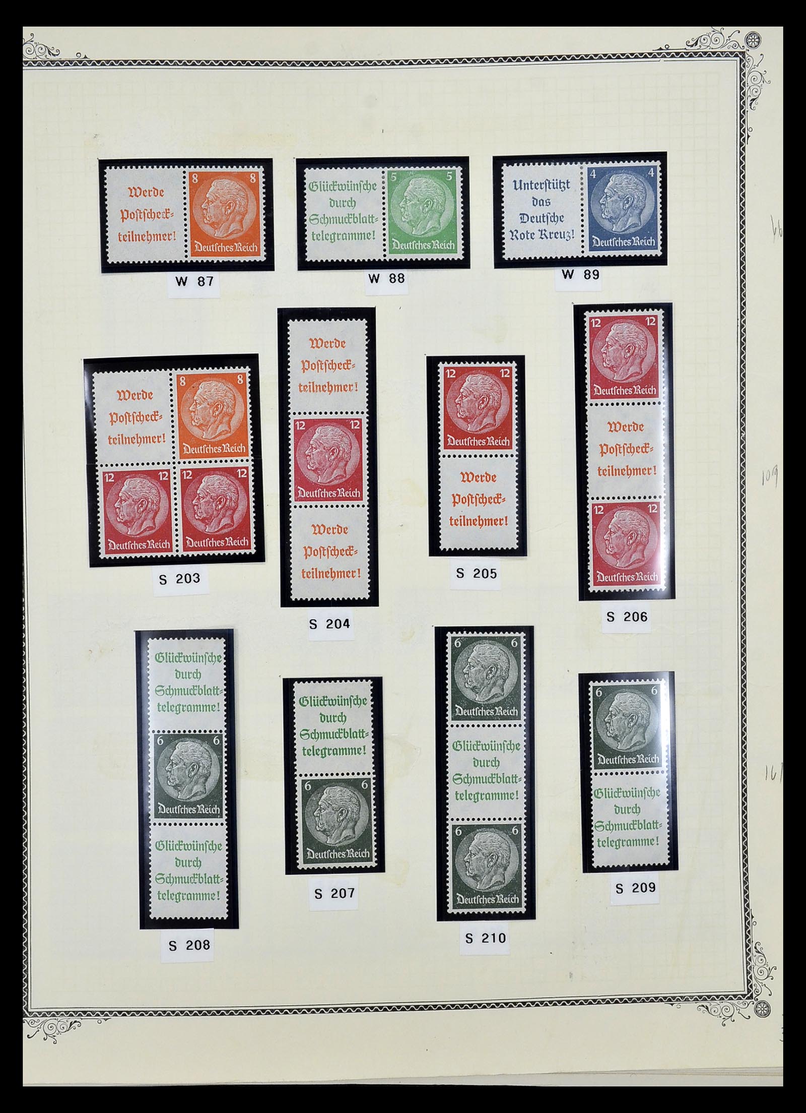 35105 024 - Postzegelverzameling 35105 Duitse Rijk combinaties 1933-1941.