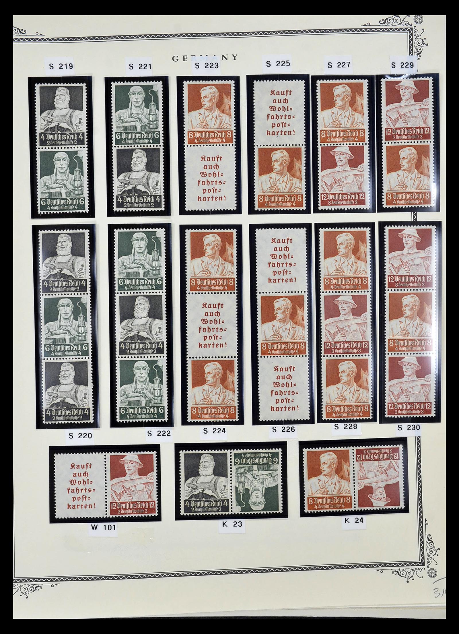 35105 028 - Postzegelverzameling 35105 Duitse Rijk combinaties 1933-1941.