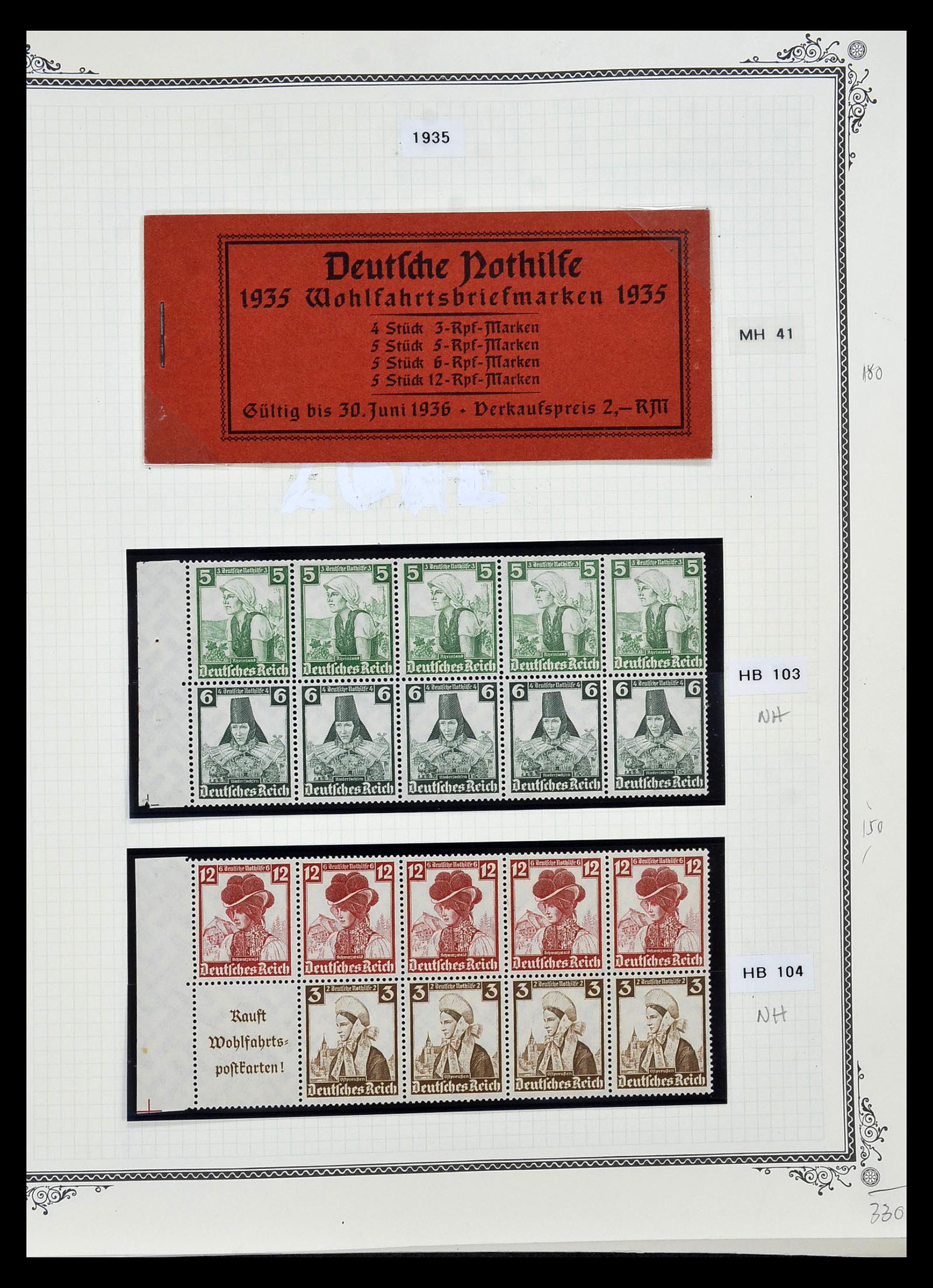 35105 029 - Stamp Collection 35105 German Reich combinations 1933-1941.