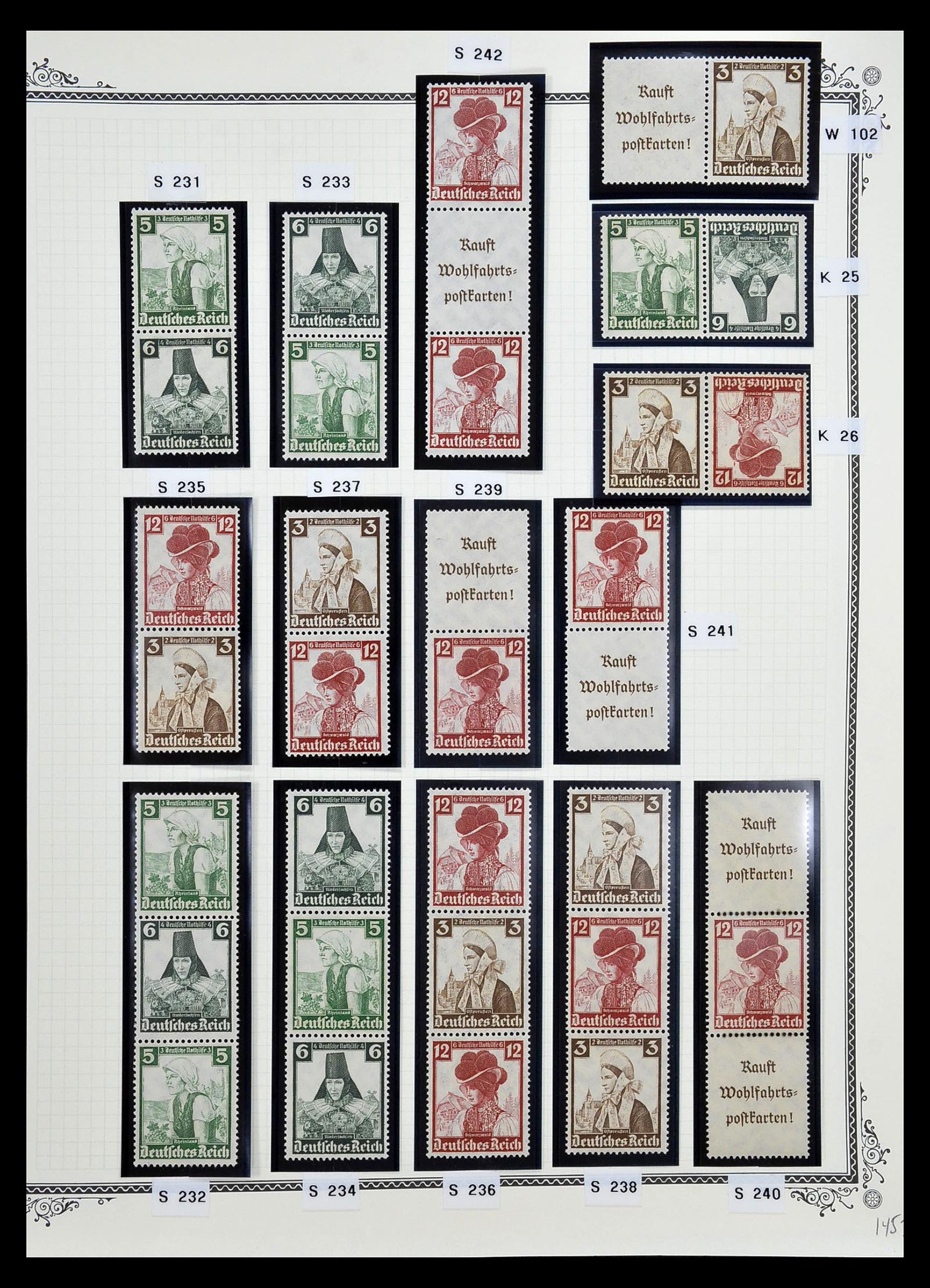 35105 030 - Postzegelverzameling 35105 Duitse Rijk combinaties 1933-1941.