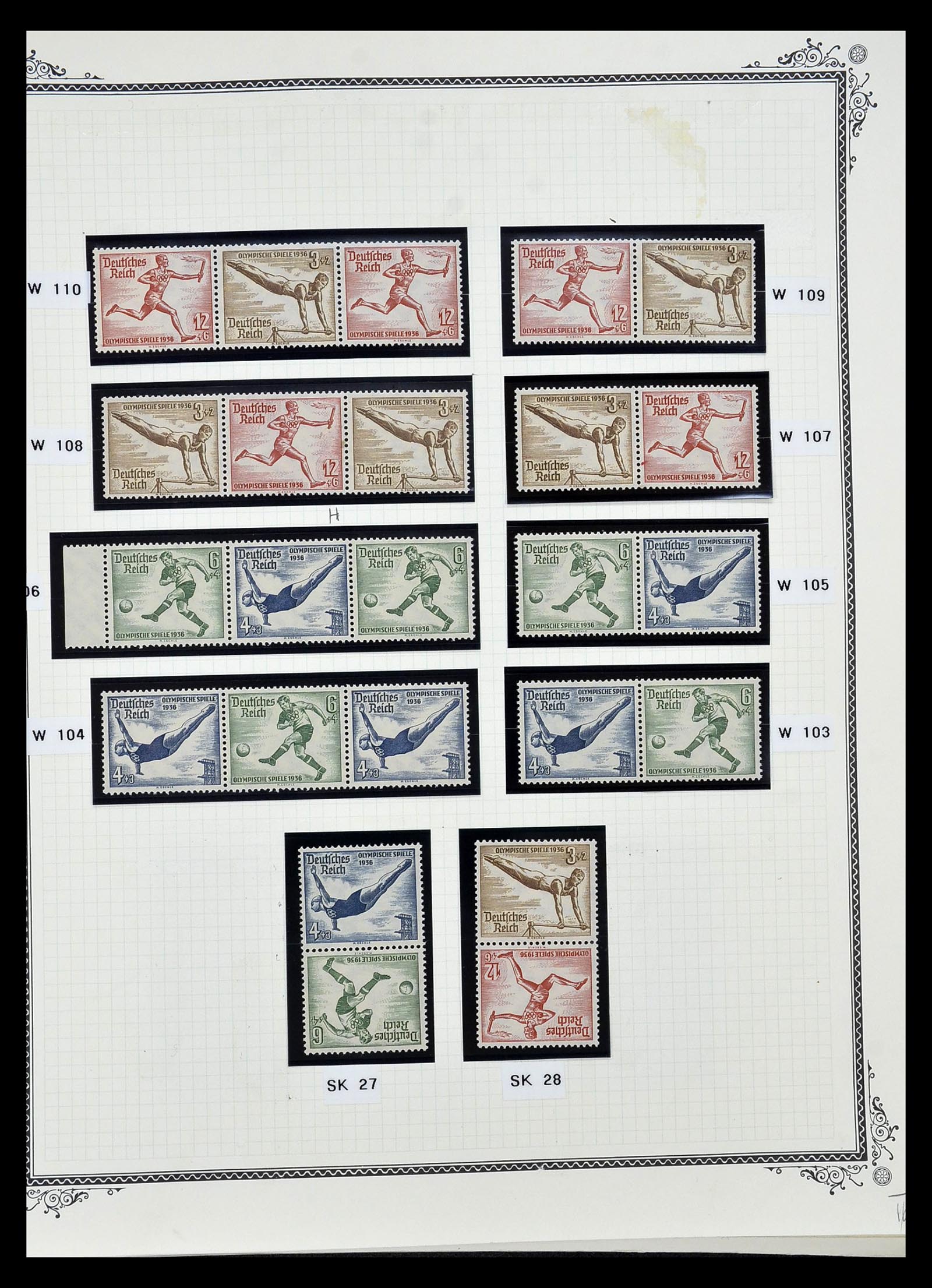 35105 034 - Postzegelverzameling 35105 Duitse Rijk combinaties 1933-1941.