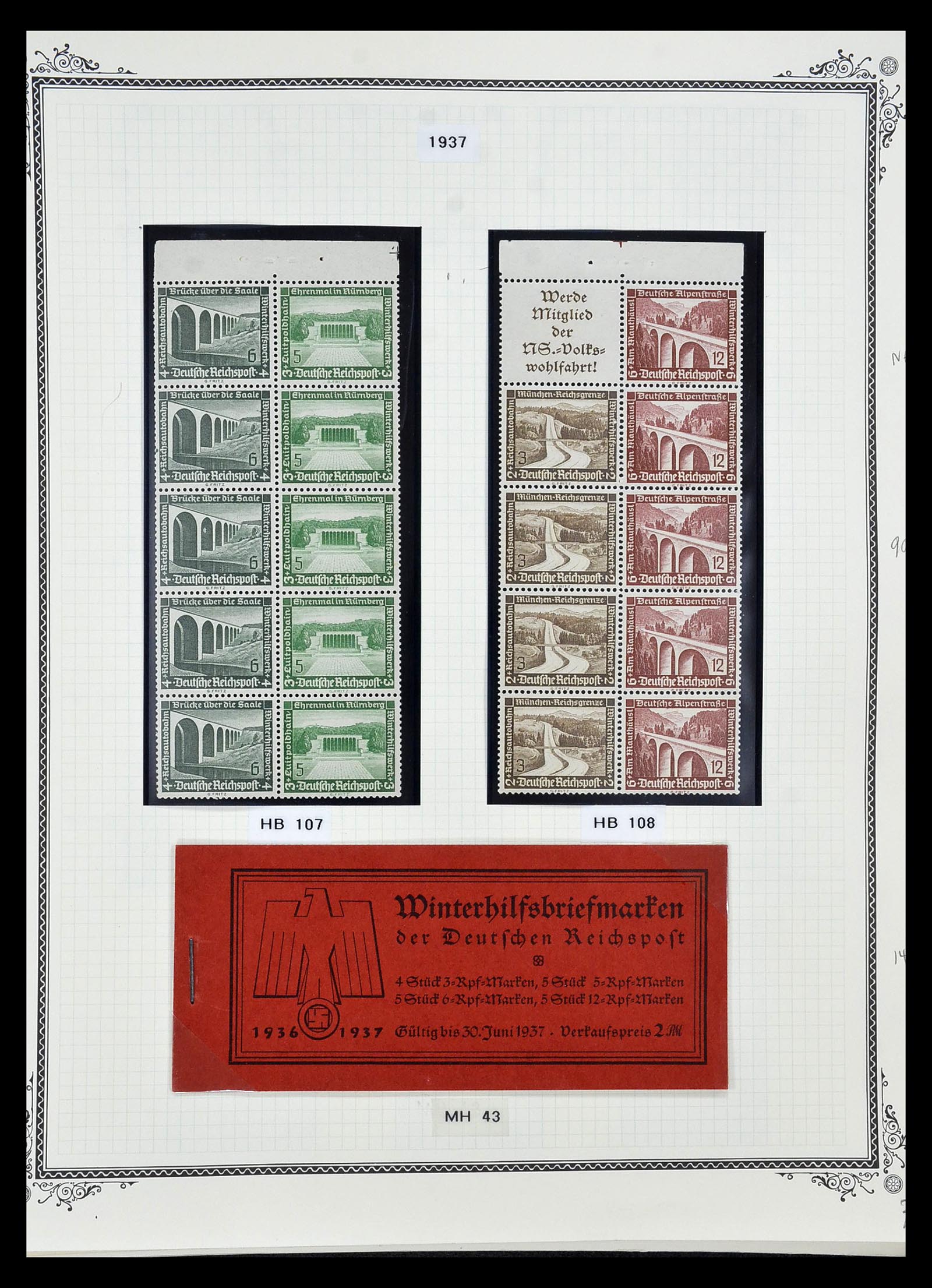 35105 035 - Postzegelverzameling 35105 Duitse Rijk combinaties 1933-1941.