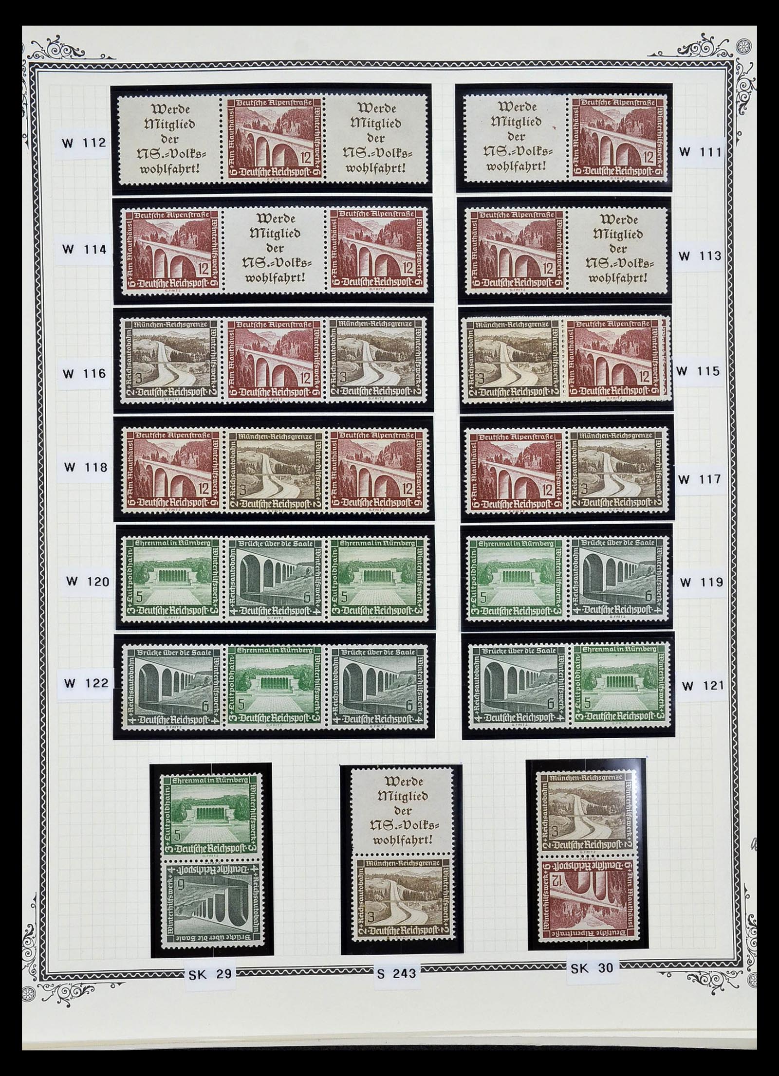 35105 036 - Postzegelverzameling 35105 Duitse Rijk combinaties 1933-1941.