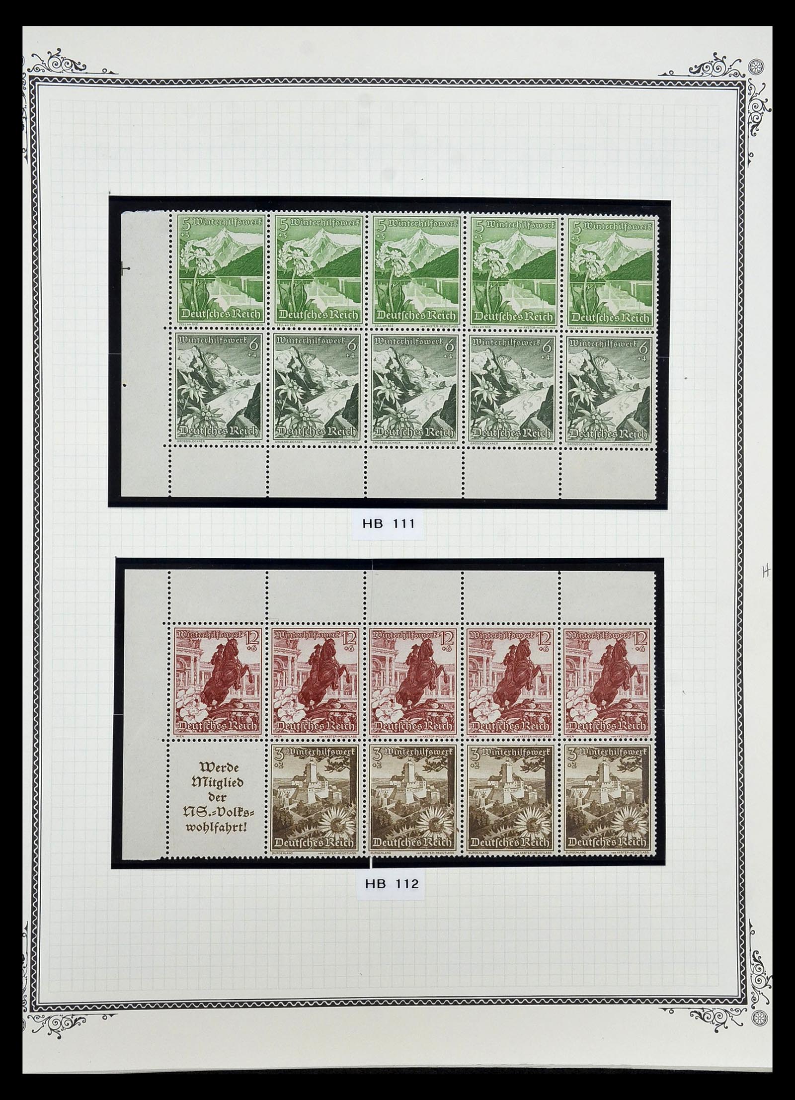 35105 040 - Postzegelverzameling 35105 Duitse Rijk combinaties 1933-1941.