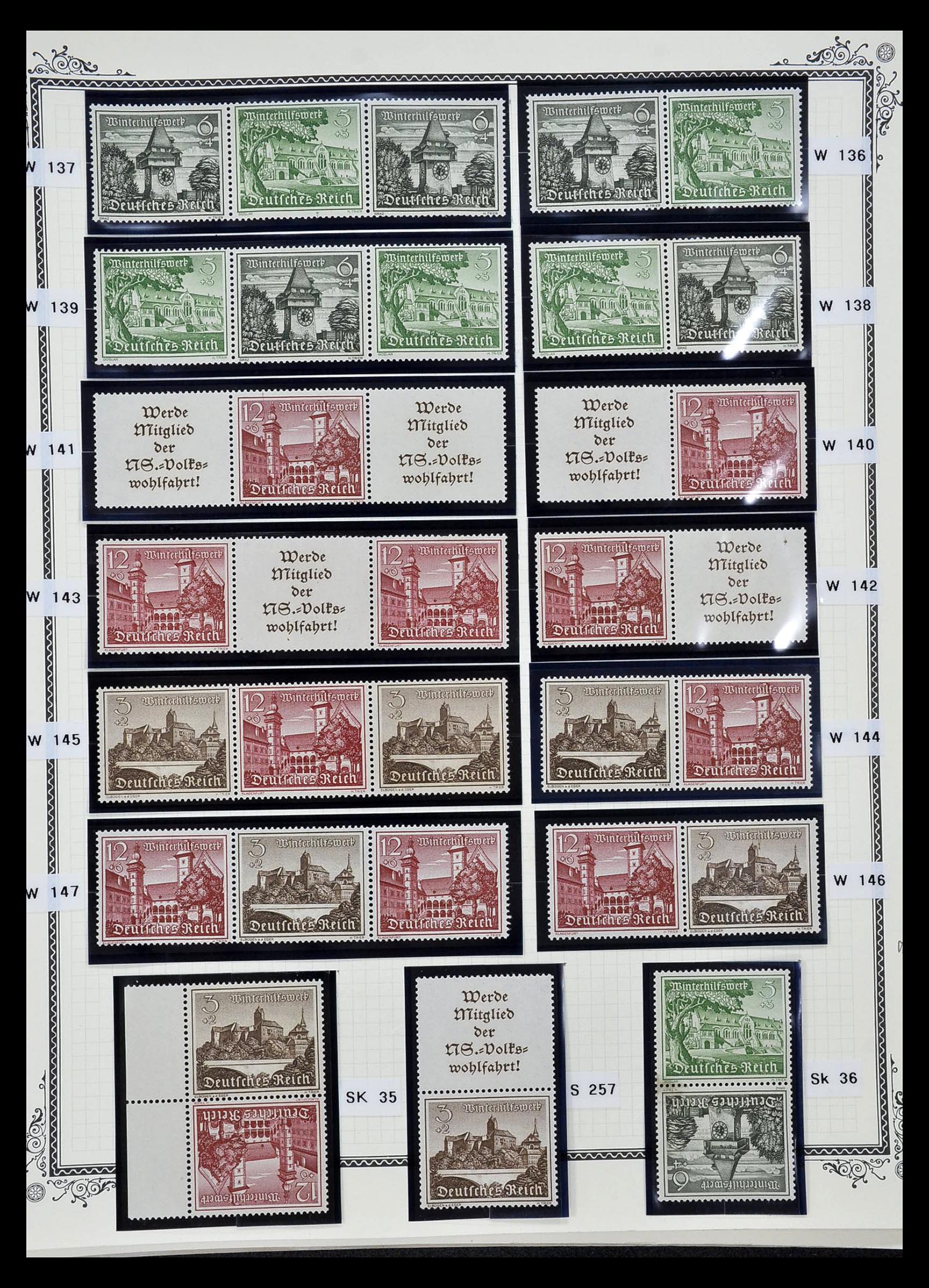 35105 044 - Stamp Collection 35105 German Reich combinations 1933-1941.