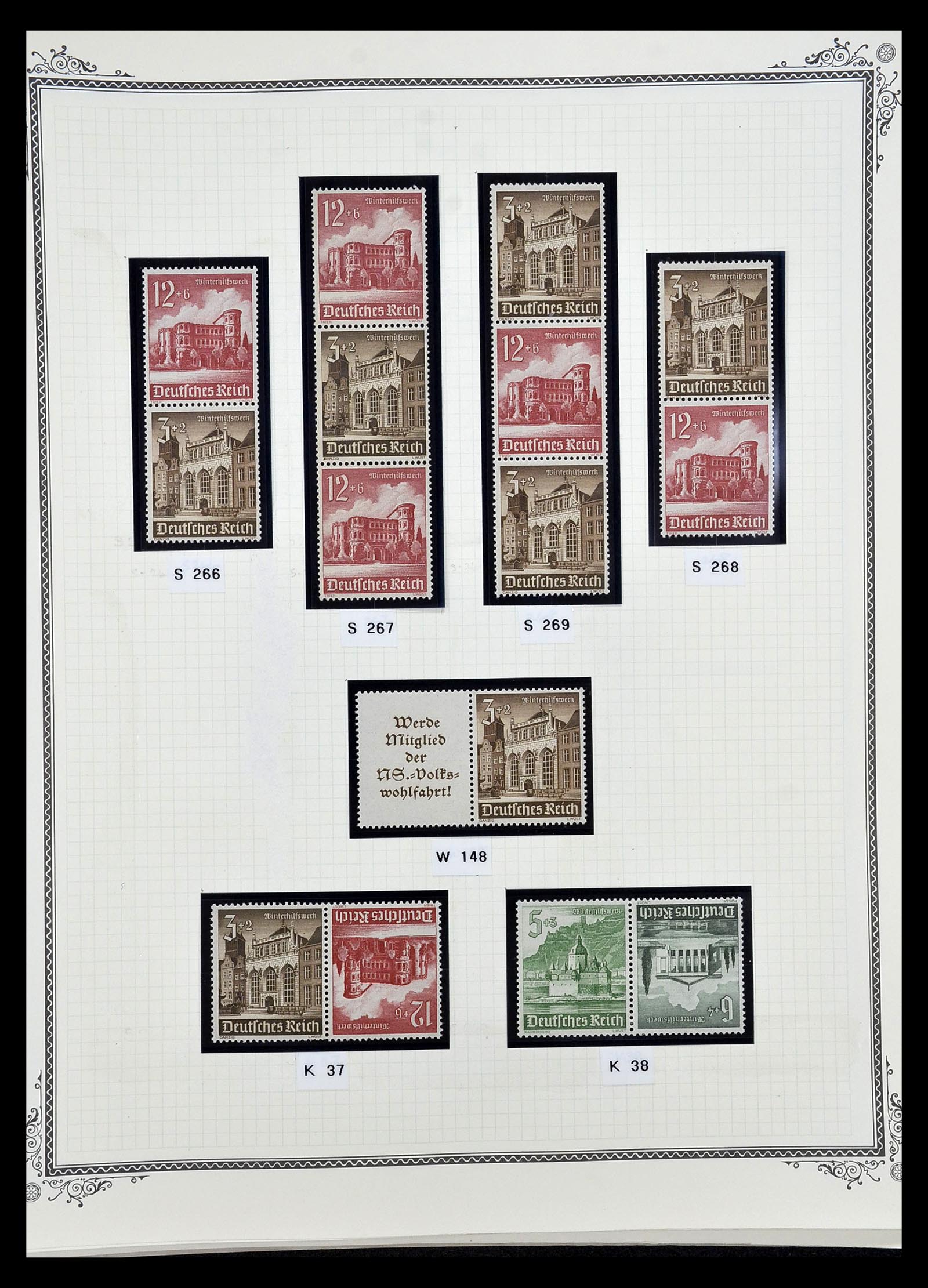 35105 047 - Stamp Collection 35105 German Reich combinations 1933-1941.