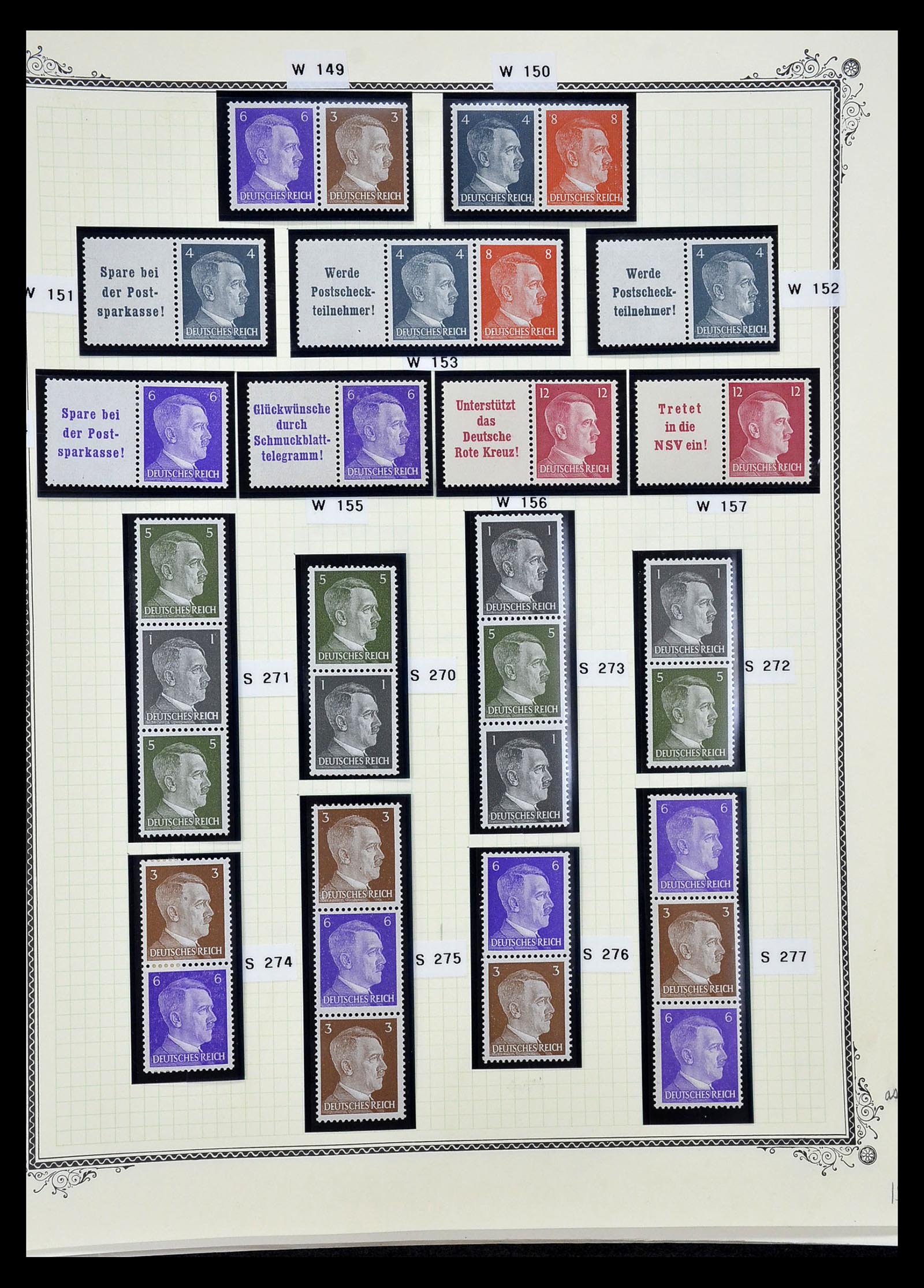 35105 051 - Stamp Collection 35105 German Reich combinations 1933-1941.