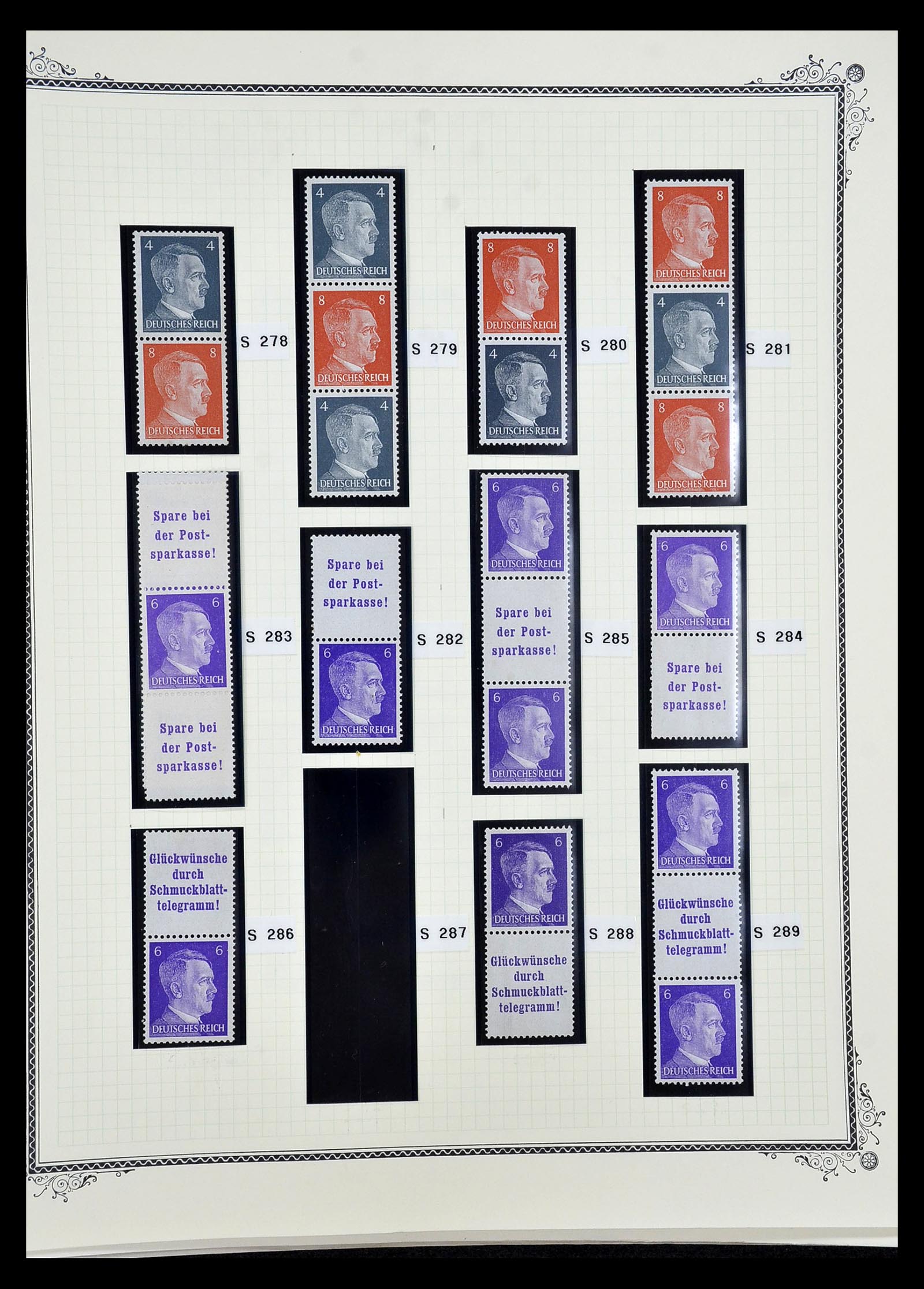 35105 052 - Stamp Collection 35105 German Reich combinations 1933-1941.