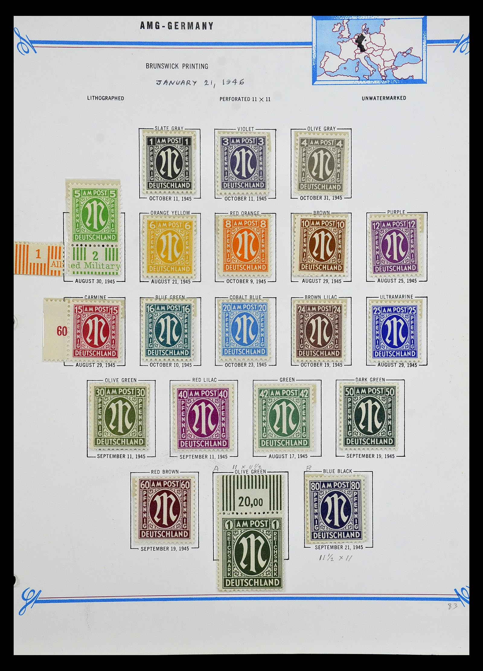 35109 012 - Stamp Collection 35109 AMG 1943-1952.