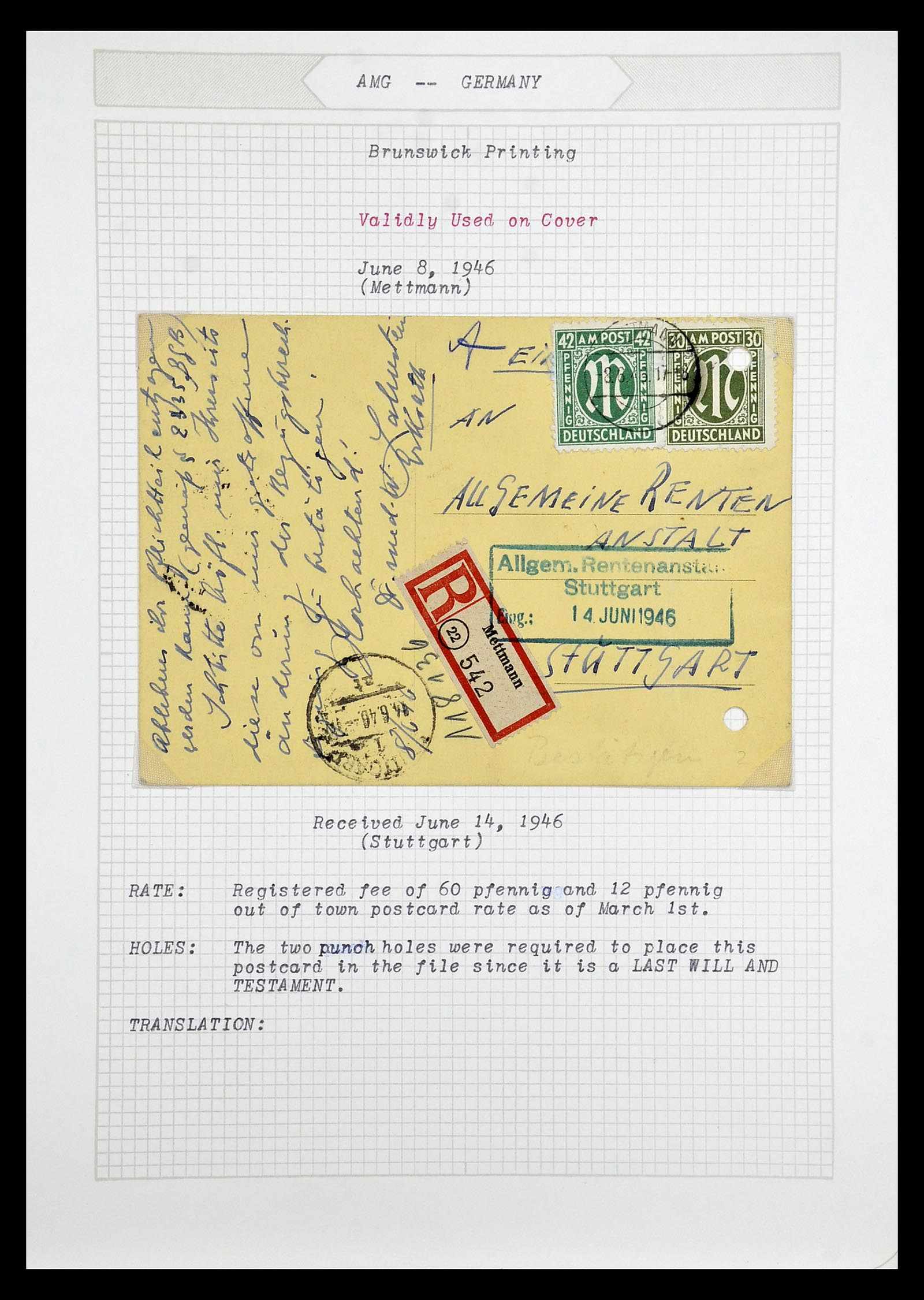 35109 020 - Stamp Collection 35109 AMG 1943-1952.