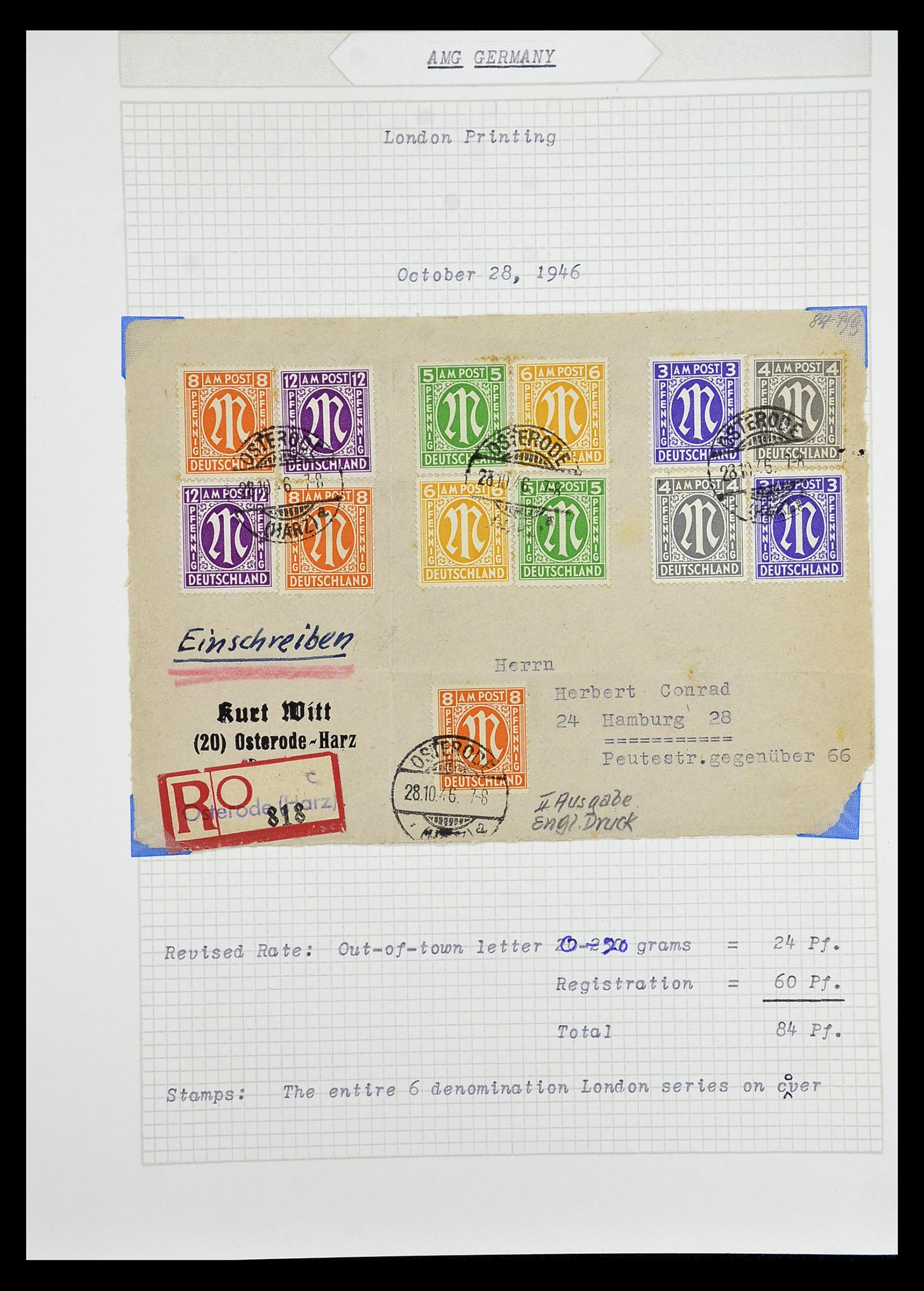 35109 023 - Postzegelverzameling 35109 AMG 1943-1952.