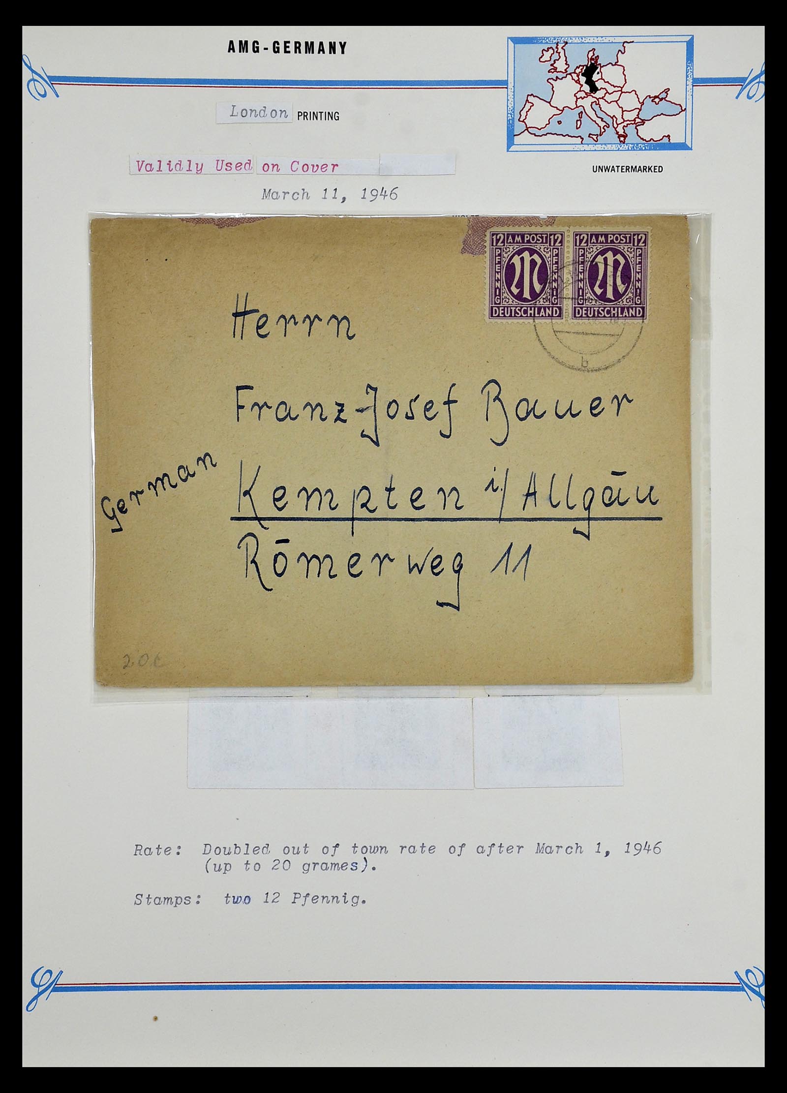 35109 026 - Postzegelverzameling 35109 AMG 1943-1952.