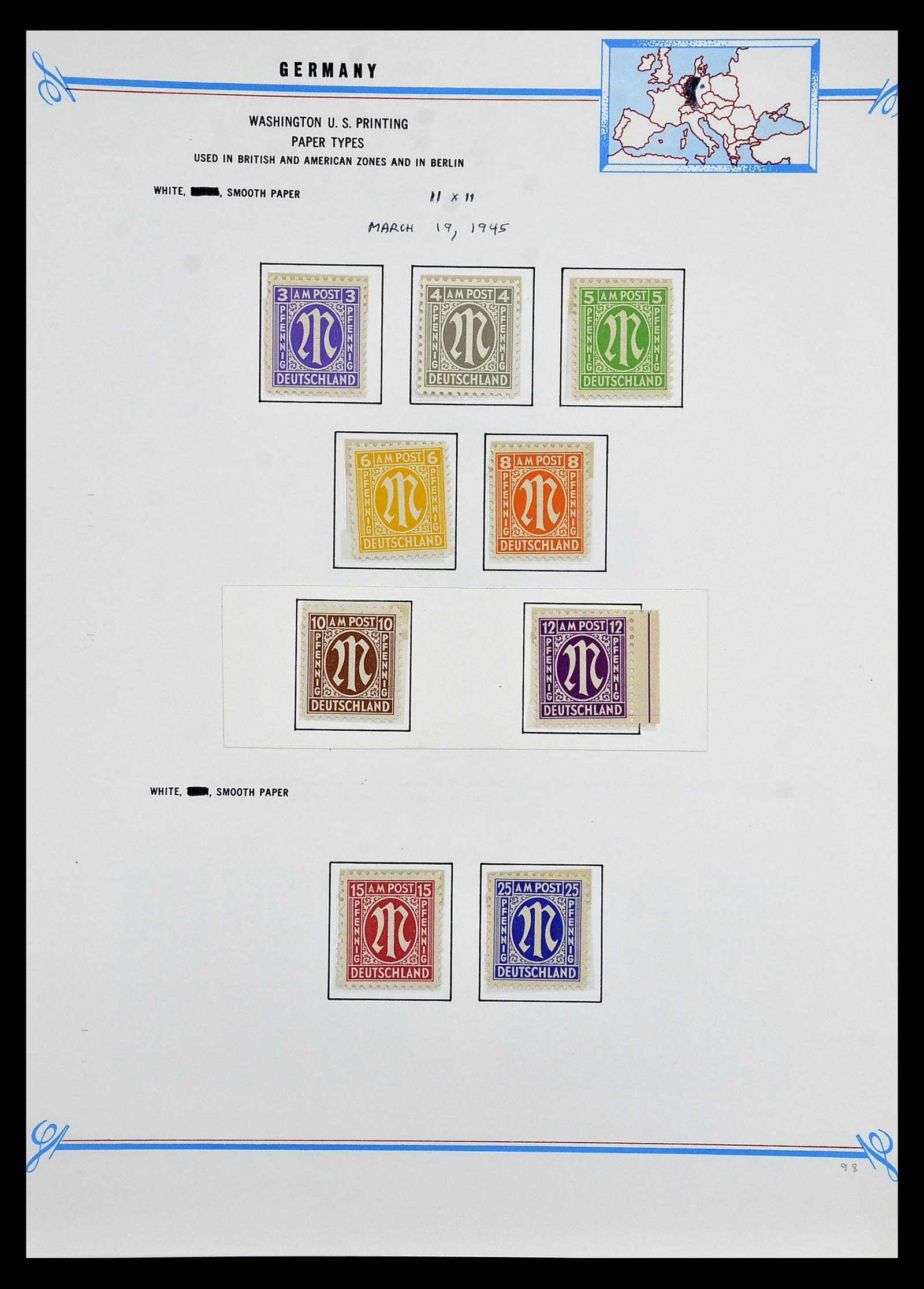 35109 028 - Postzegelverzameling 35109 AMG 1943-1952.