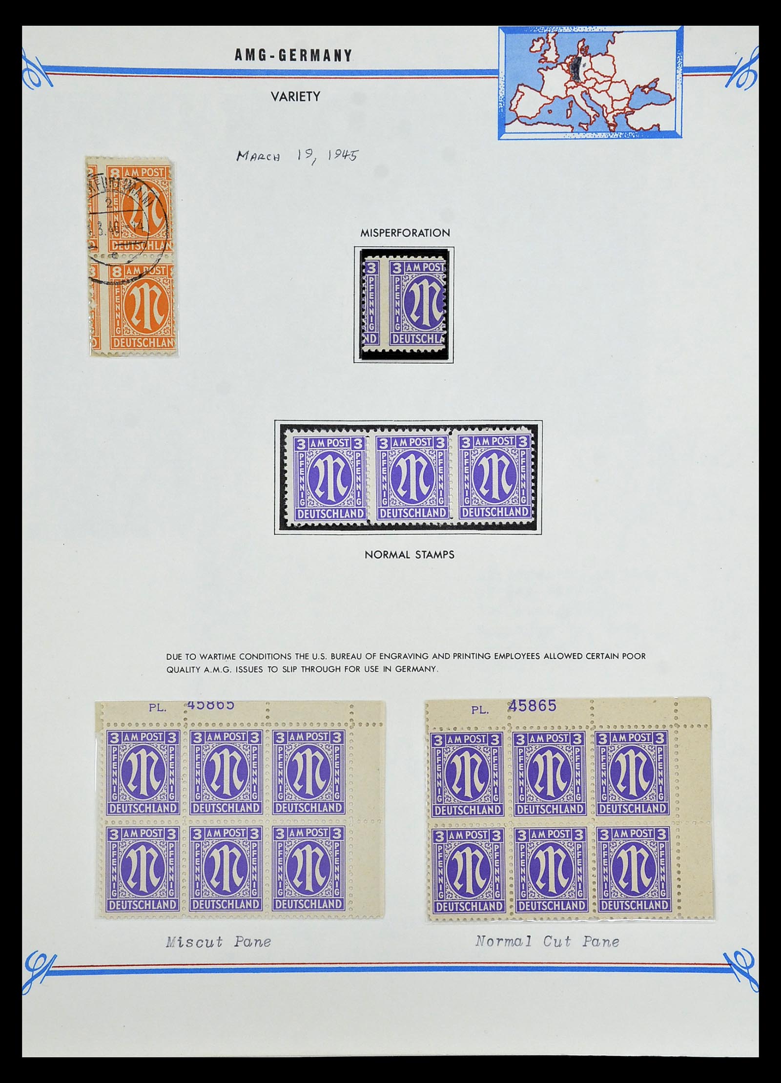 35109 029 - Postzegelverzameling 35109 AMG 1943-1952.