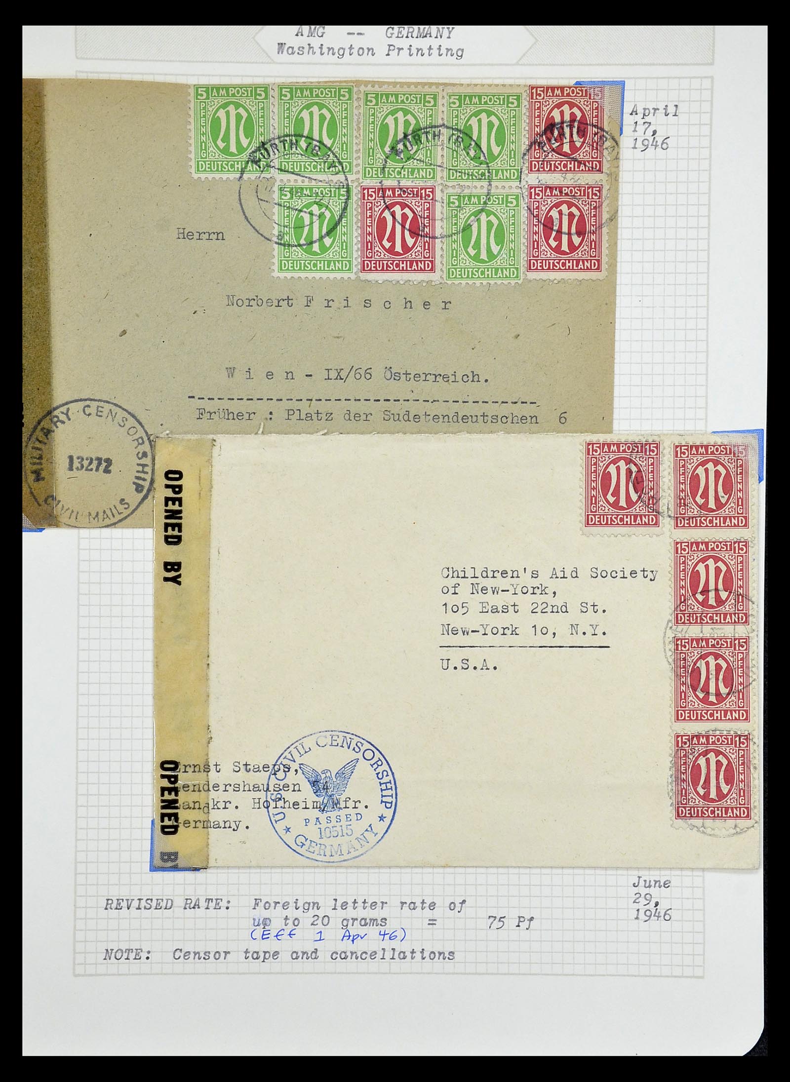 35109 030 - Postzegelverzameling 35109 AMG 1943-1952.