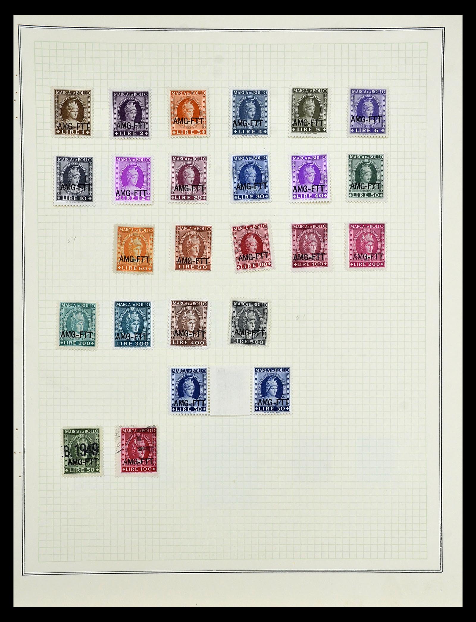35109 032 - Postzegelverzameling 35109 AMG 1943-1952.