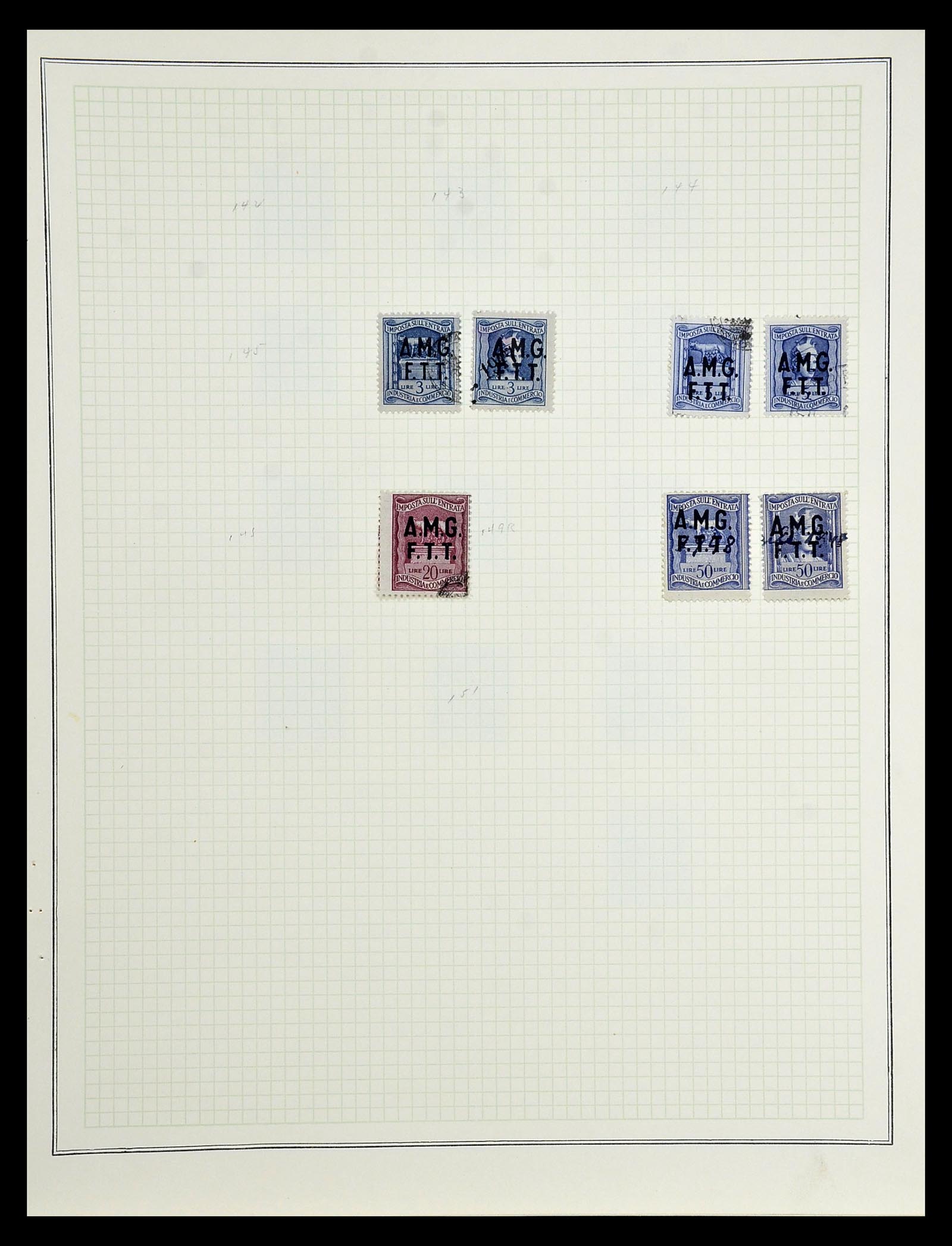 35109 035 - Postzegelverzameling 35109 AMG 1943-1952.