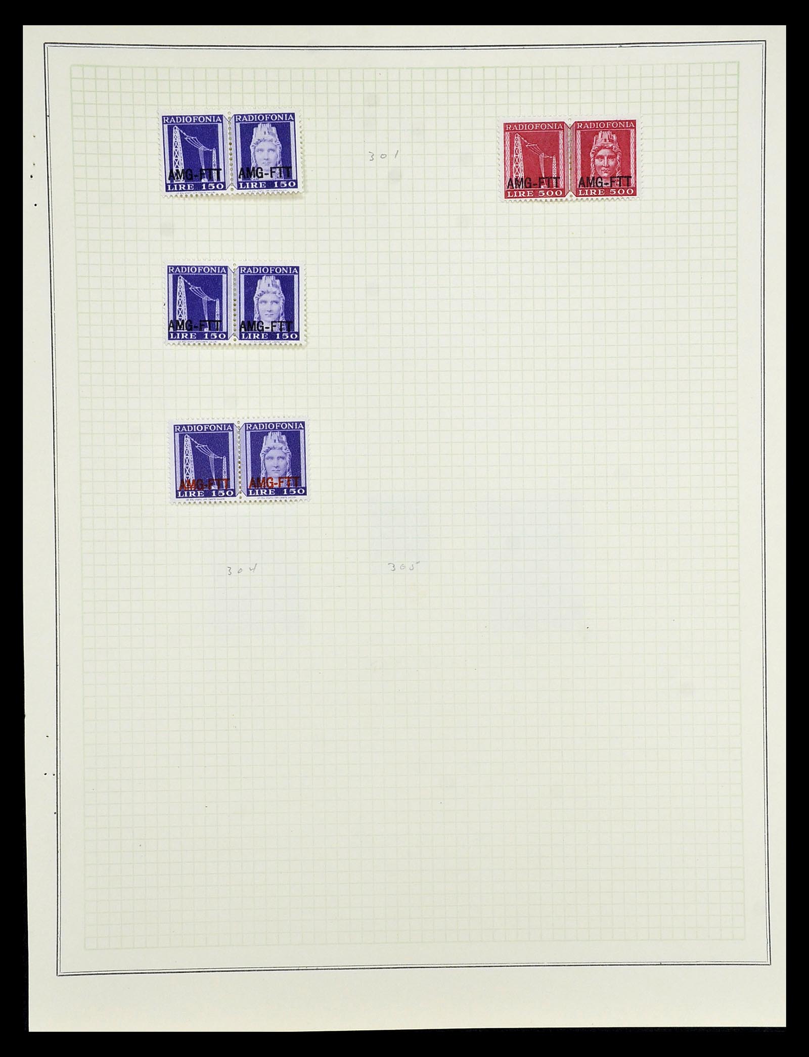 35109 040 - Postzegelverzameling 35109 AMG 1943-1952.