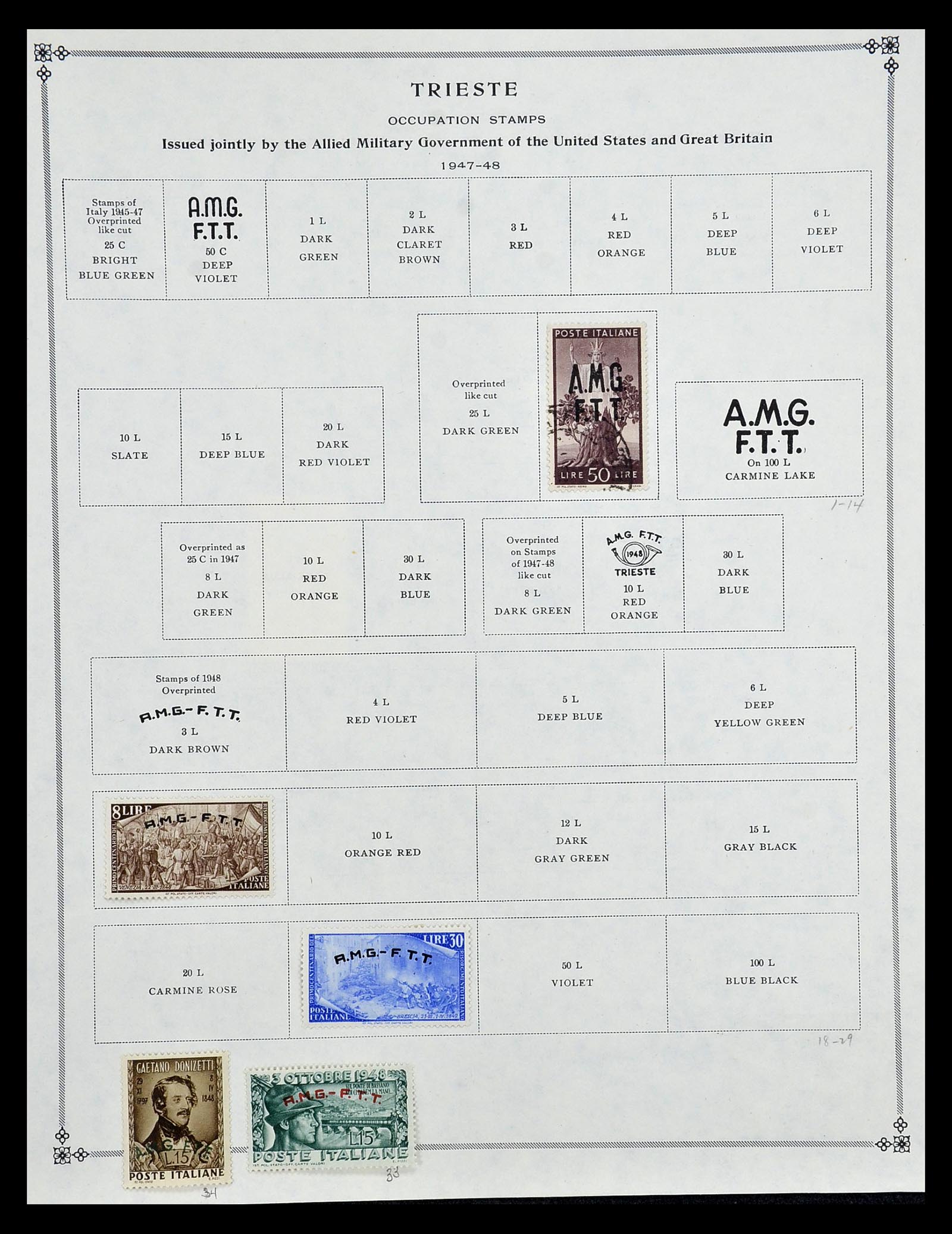 35109 056 - Postzegelverzameling 35109 AMG 1943-1952.