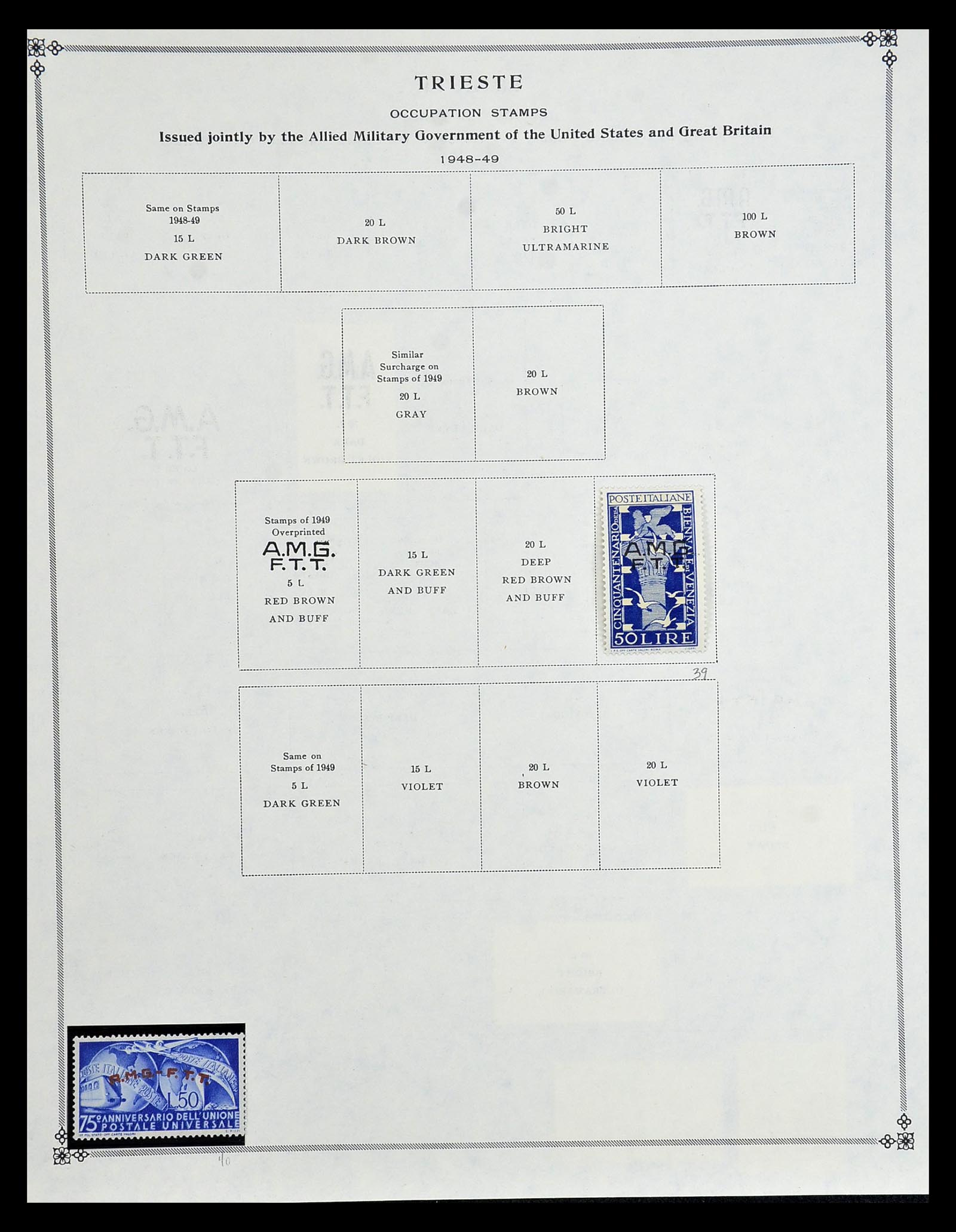 35109 057 - Postzegelverzameling 35109 AMG 1943-1952.