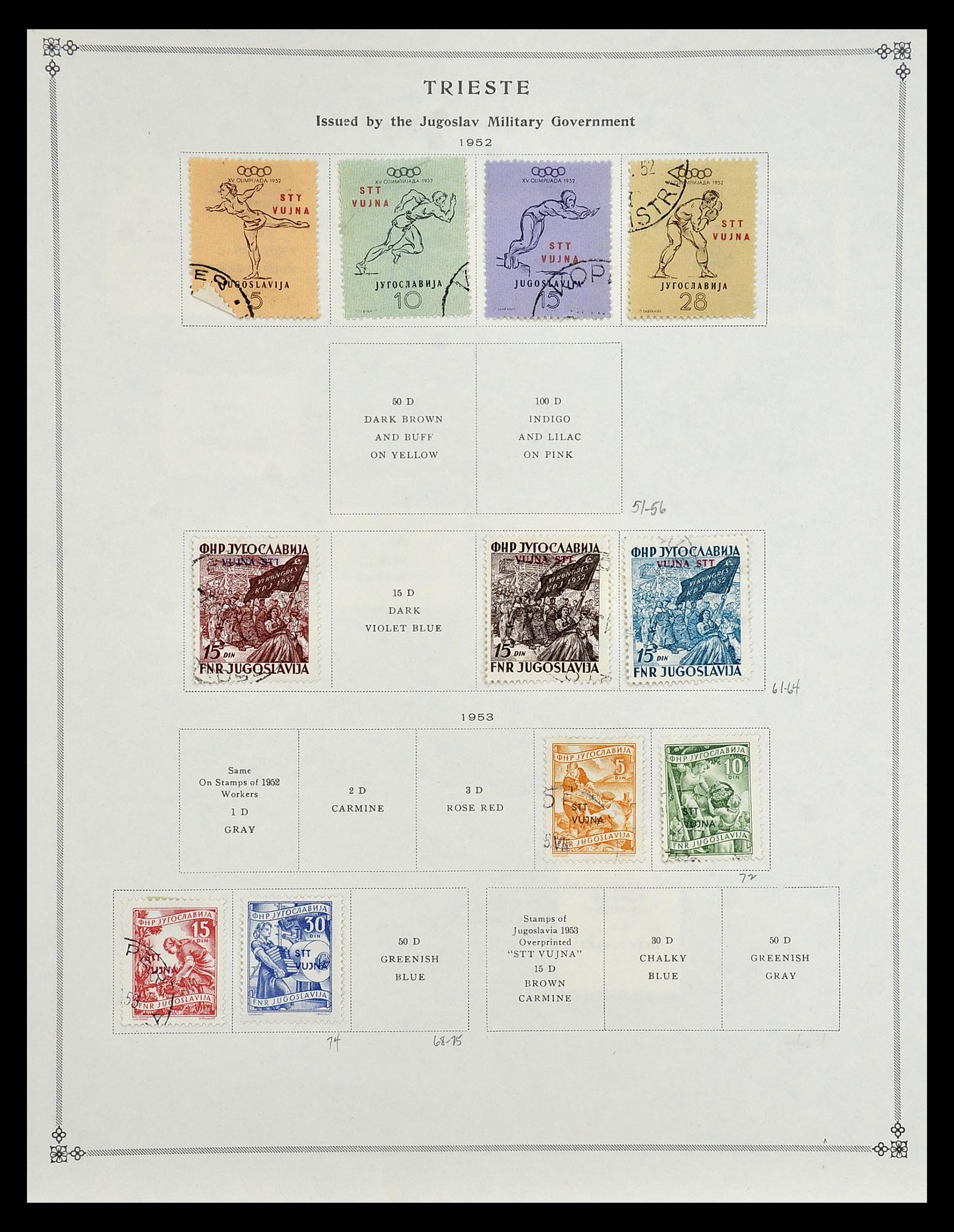 35109 069 - Postzegelverzameling 35109 AMG 1943-1952.