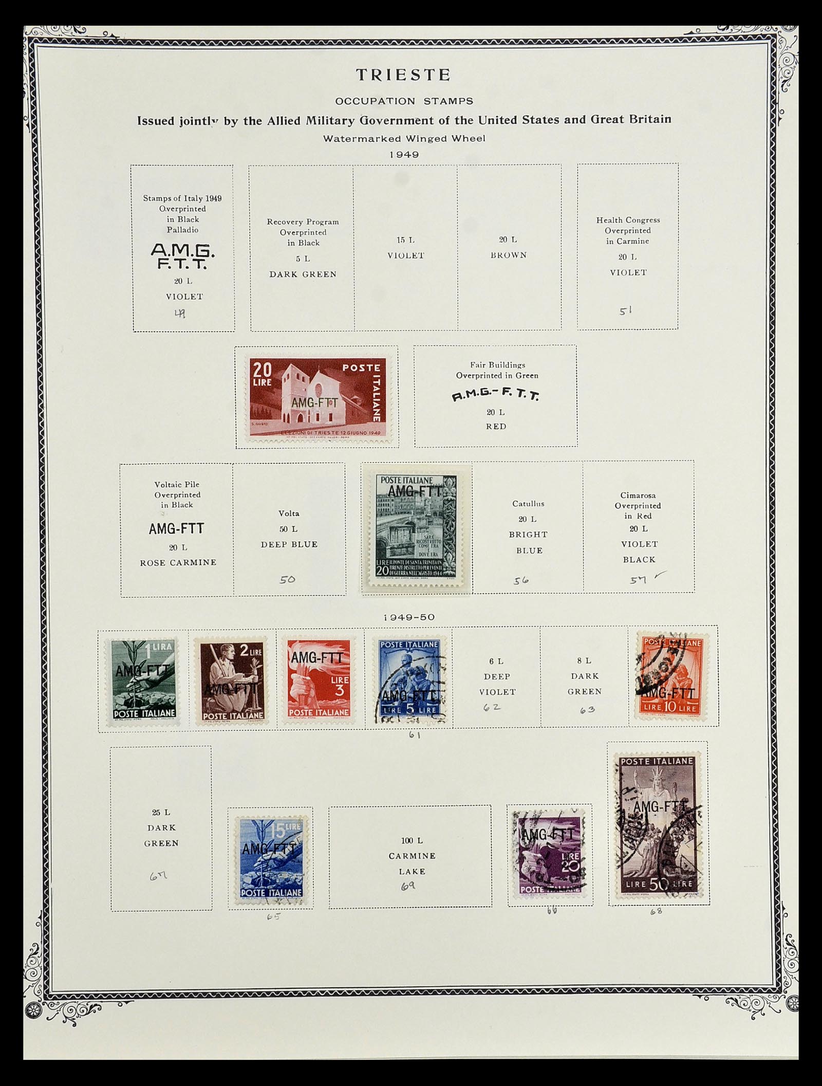 35109 075 - Postzegelverzameling 35109 AMG 1943-1952.