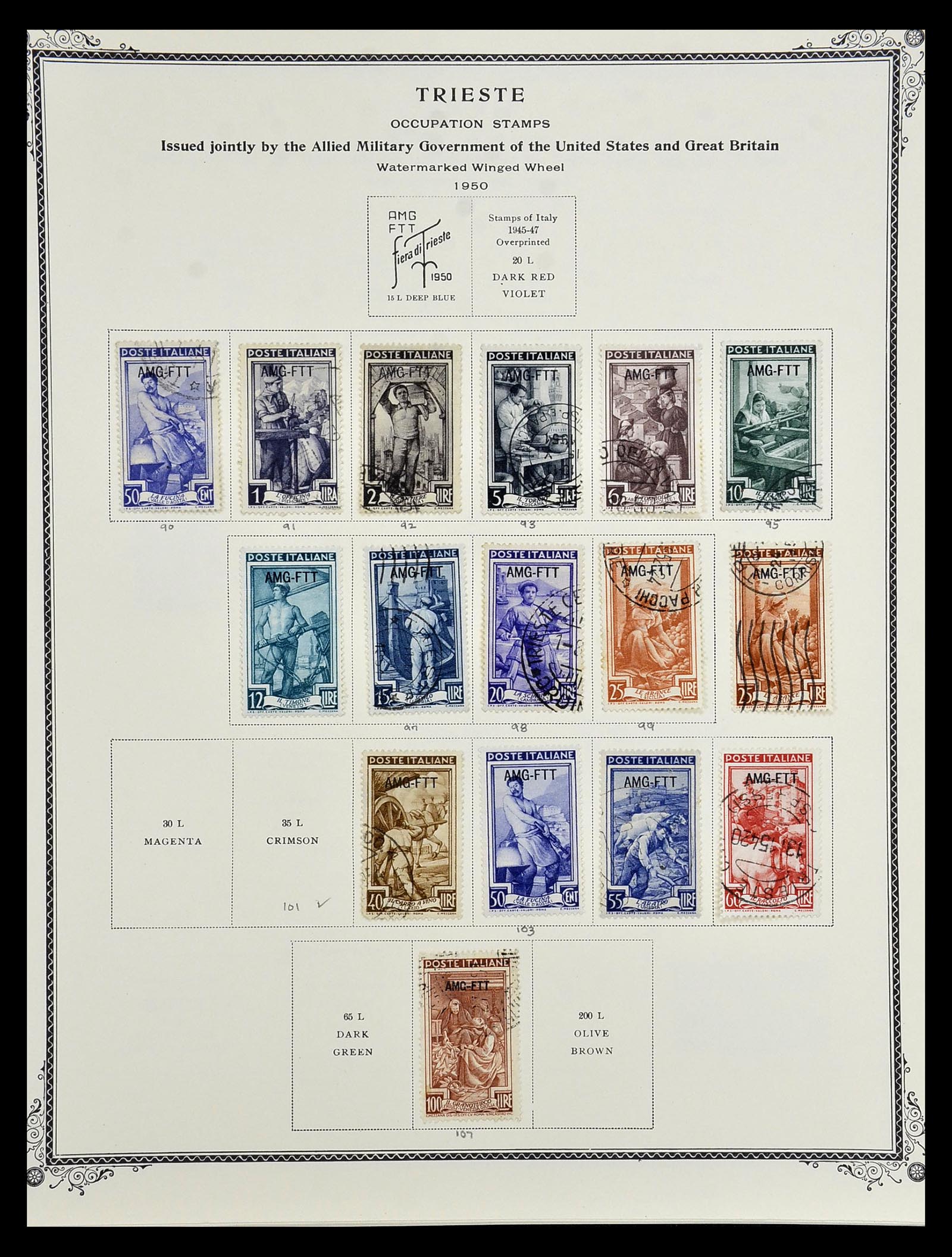 35109 077 - Postzegelverzameling 35109 AMG 1943-1952.