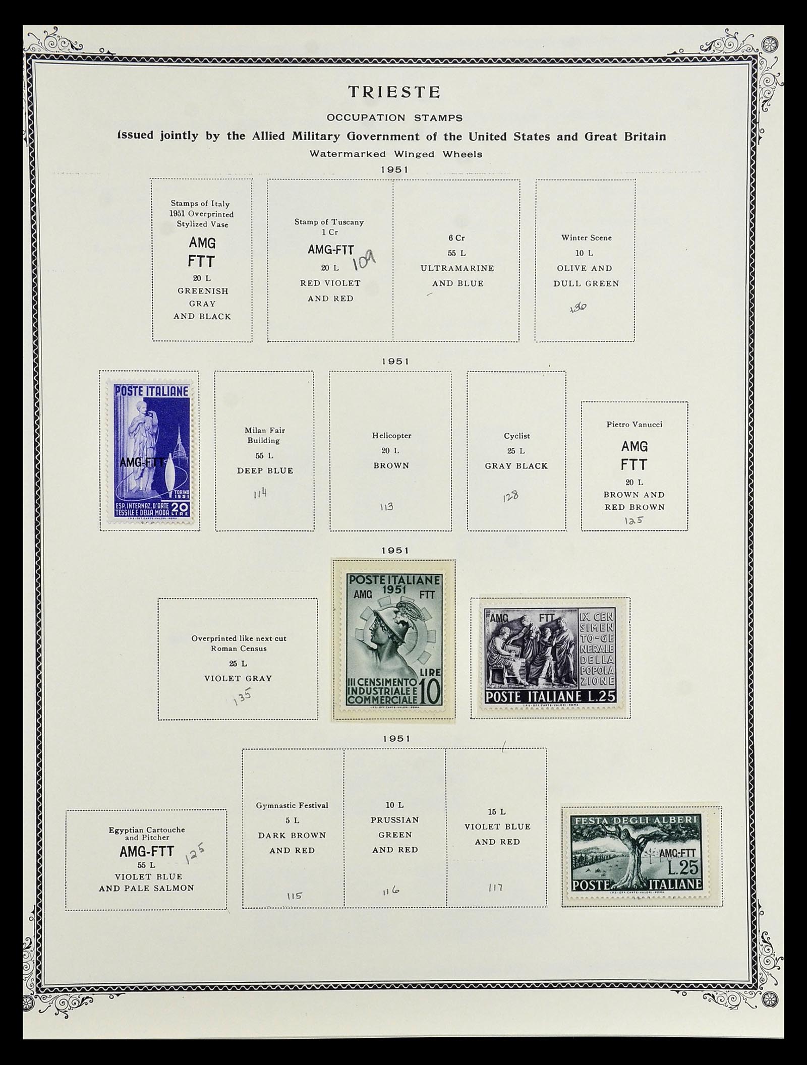 35109 078 - Postzegelverzameling 35109 AMG 1943-1952.
