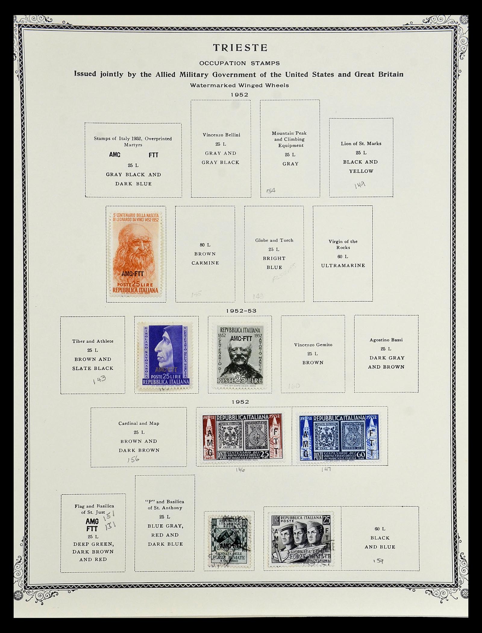 35109 080 - Postzegelverzameling 35109 AMG 1943-1952.