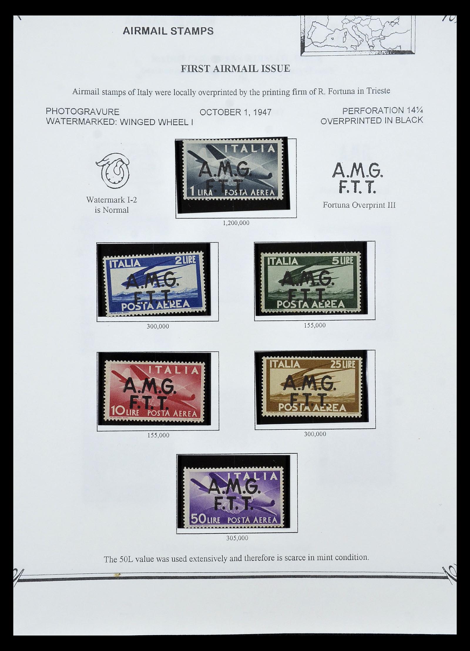 35109 092 - Postzegelverzameling 35109 AMG 1943-1952.